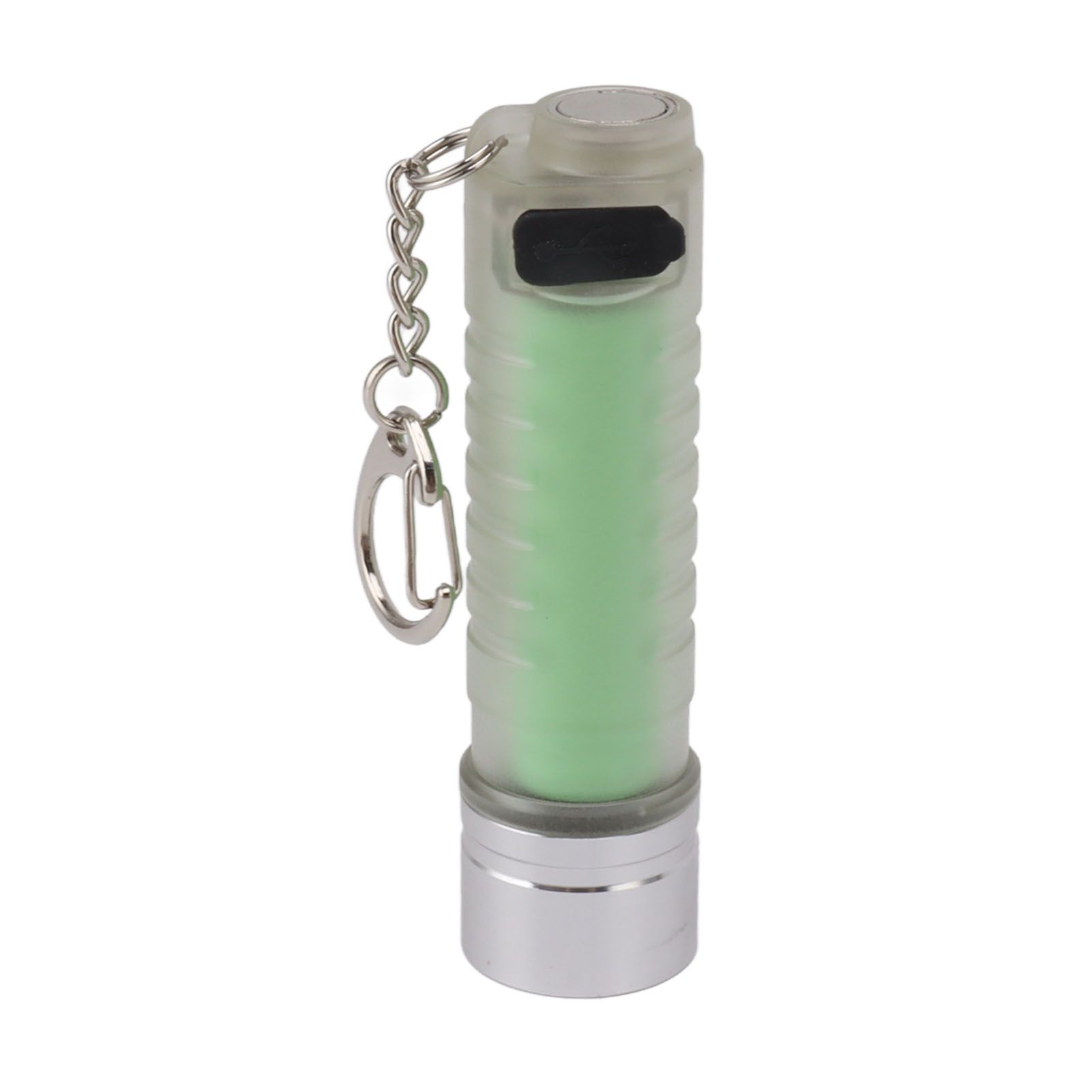 White Small Keychain Flashlight USB Type C Rechargeable IP65 Waterproof LED Mini Keyring Flashlight - Image 6