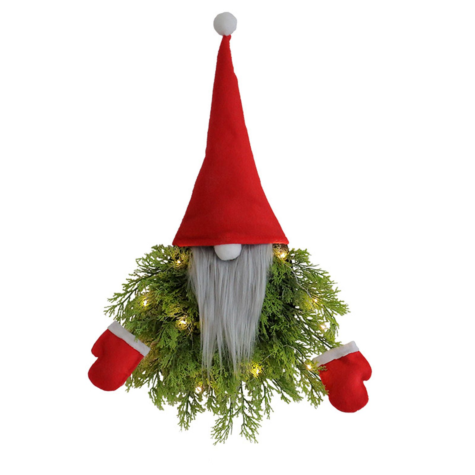 Luminous Faceless Santa Claus Christmas Wreath Door Hanging Restaurant Bar Wall Hanging Christmas Decoration - Image 1