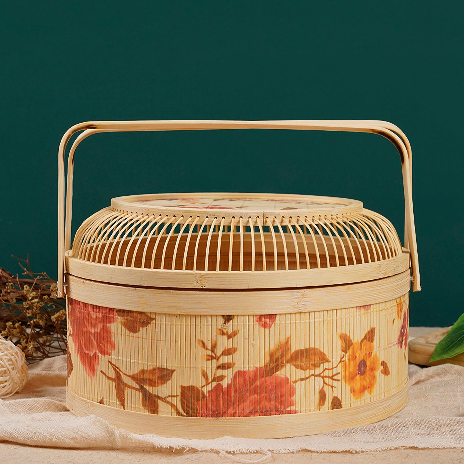 Rattan Small Bamboo Basket Hand Woven Children's Bamboo Woven Straw Bag - Image 7