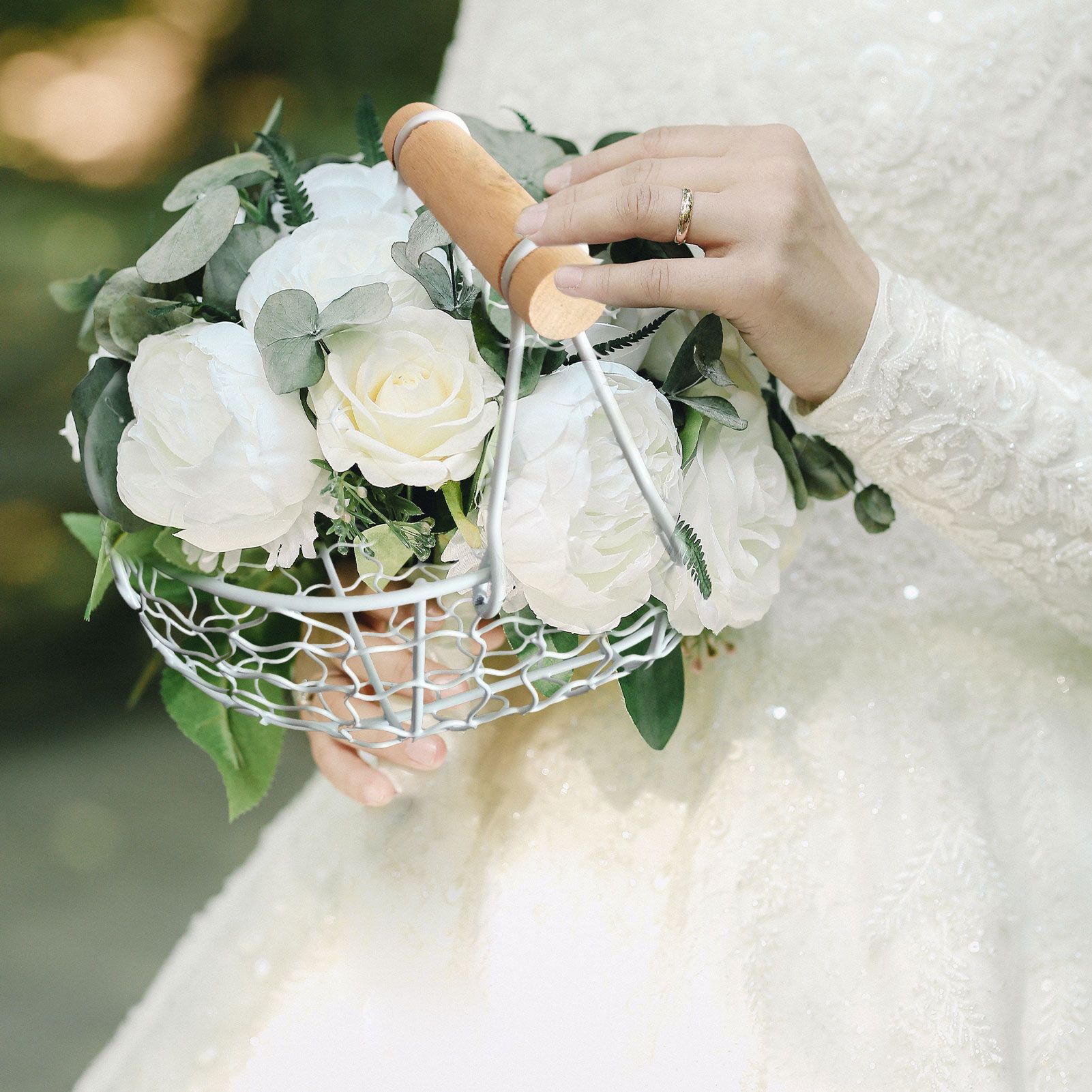 2pcs Flower Girl Basket Wedding Flower Baskets Metal Baskets Home Decor - Image 4