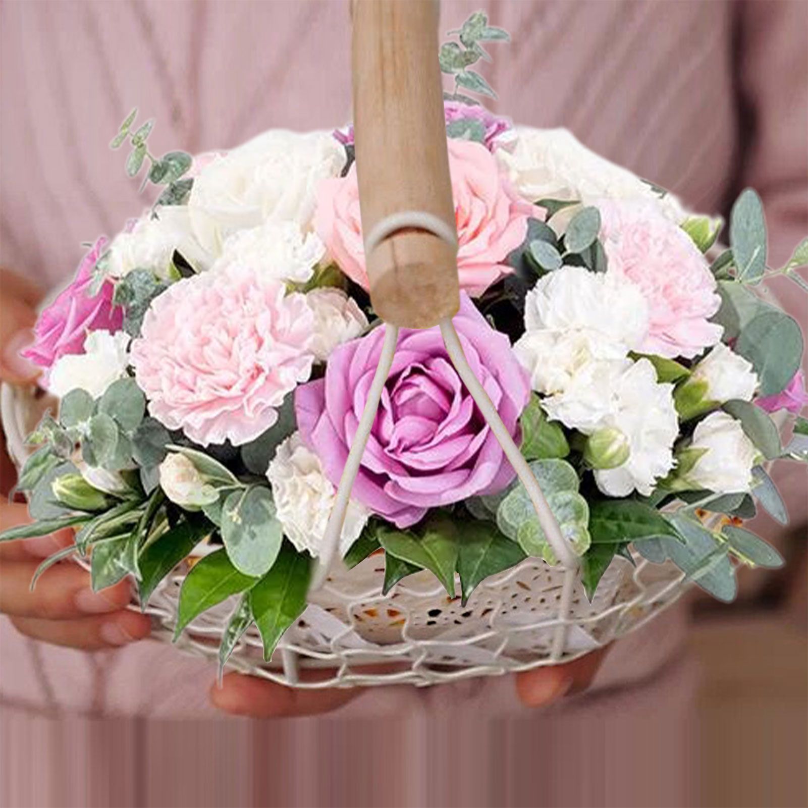 2pcs Flower Girl Basket Wedding Flower Baskets Metal Baskets Home Decor - Image 7