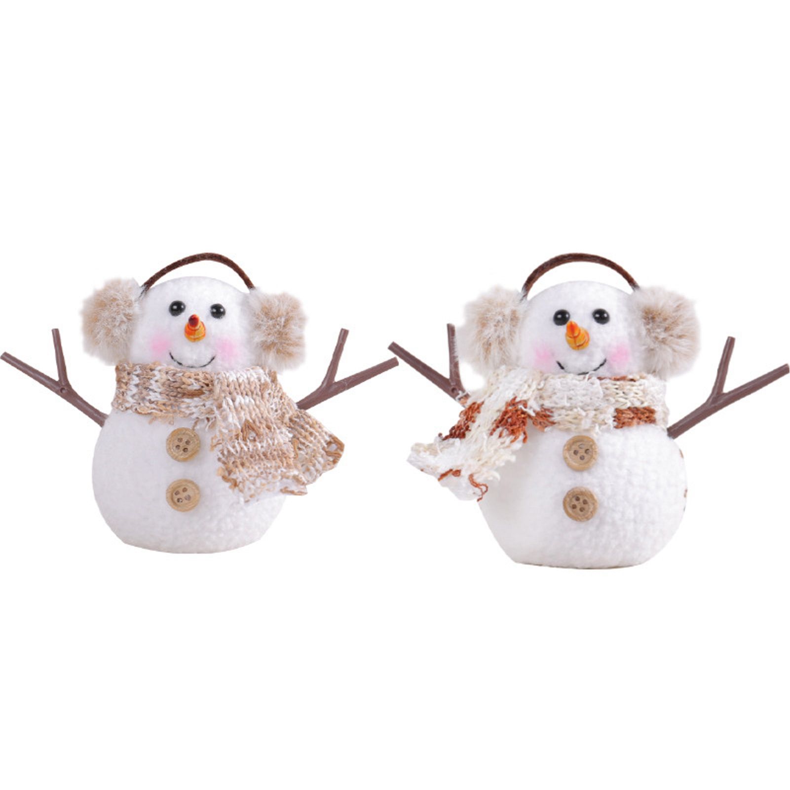 2pcs Enchanting Illuminated Mini Snowman Ornament for Christmas Home Decor - Image 1