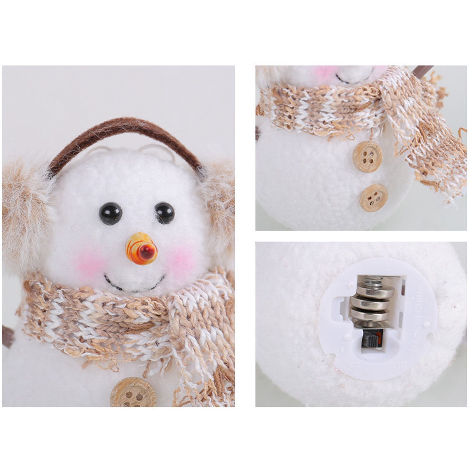 2pcs Enchanting Illuminated Mini Snowman Ornament for Christmas Home Decor - Image 3