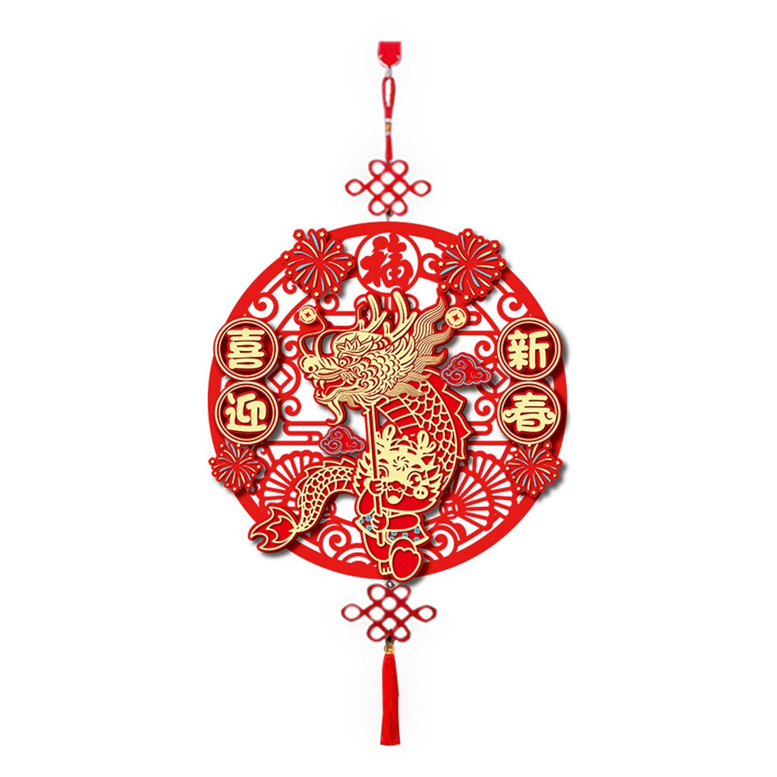 Door Decals for Dragon Year Festive 3D Hanging Decorations for Entrance Door and Window Flower Decor - Image 2