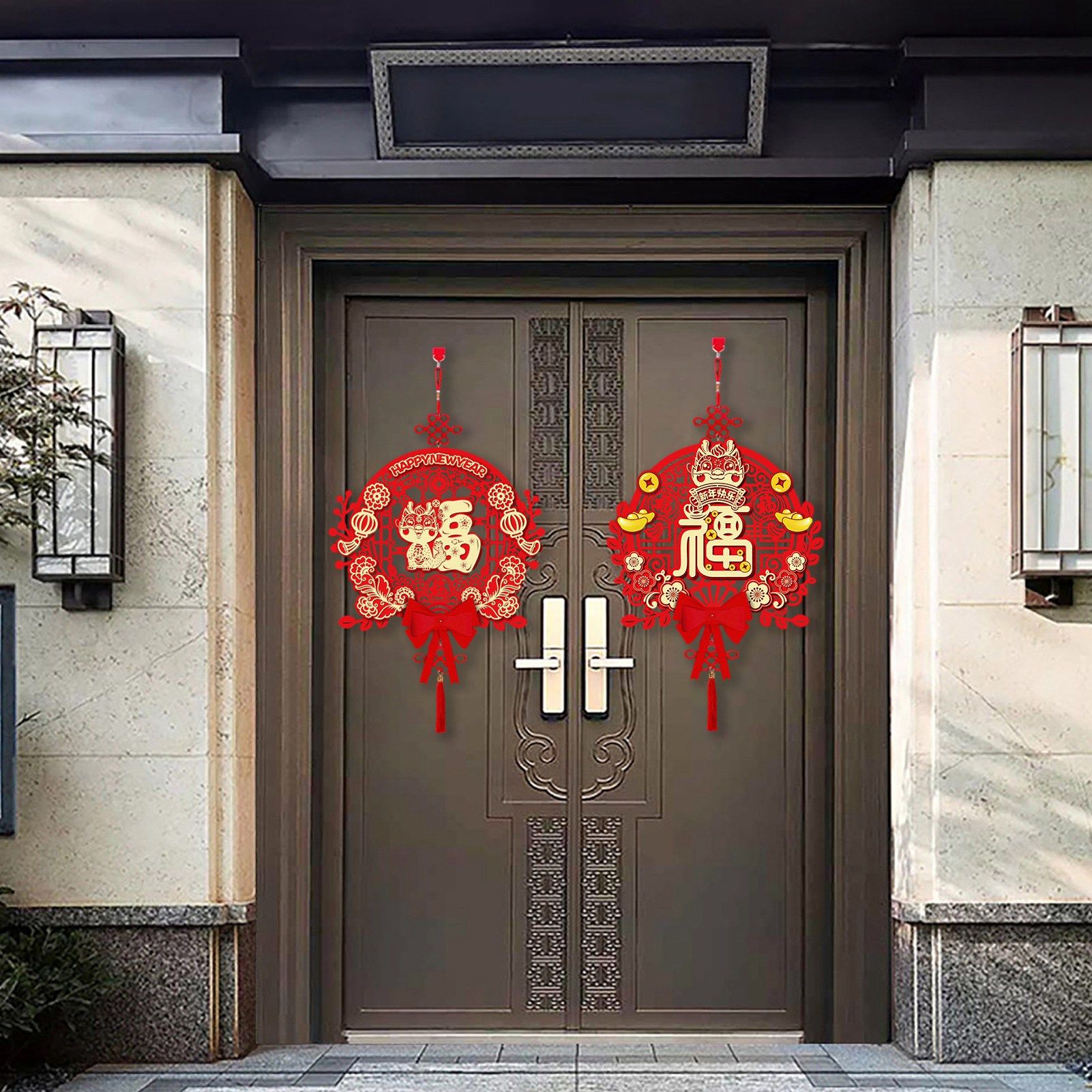 Door Decals for Dragon Year Festive 3D Hanging Decorations for Entrance Door and Window Flower Decor - Image 8