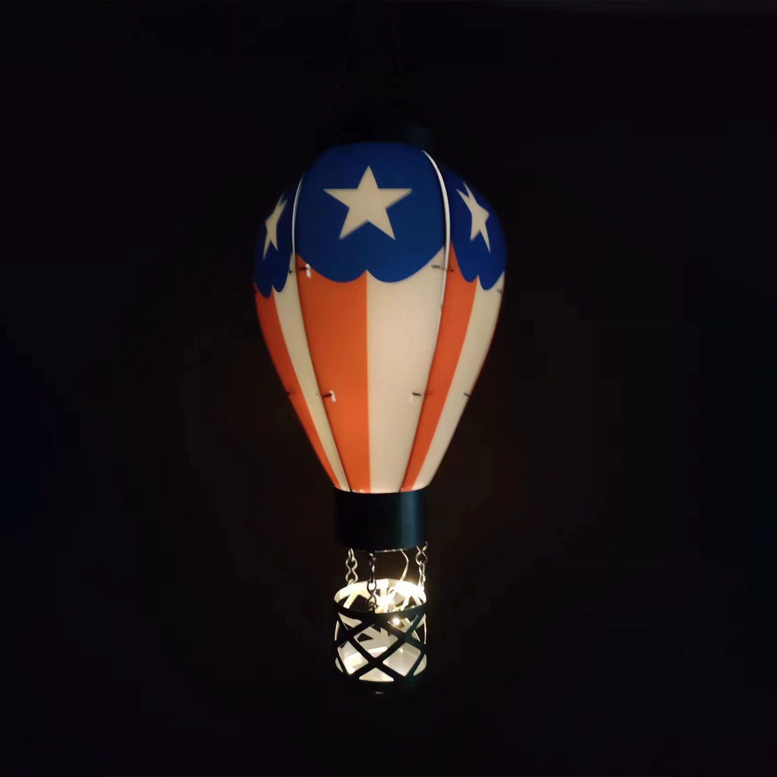 LED Solar Hot Air Balloon Lamp Garden Hanging Night Light for Outdoor Home Party Decor - Image 7
