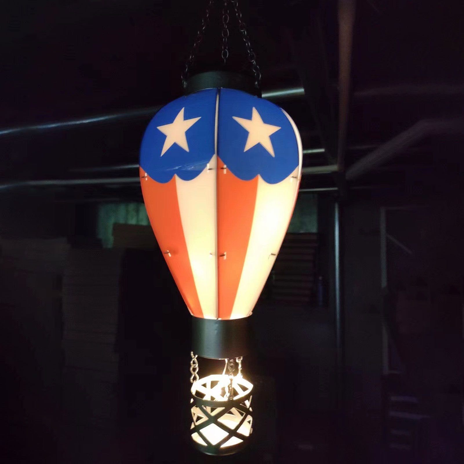 LED Solar Hot Air Balloon Lamp Garden Hanging Night Light for Outdoor Home Party Decor - Image 8