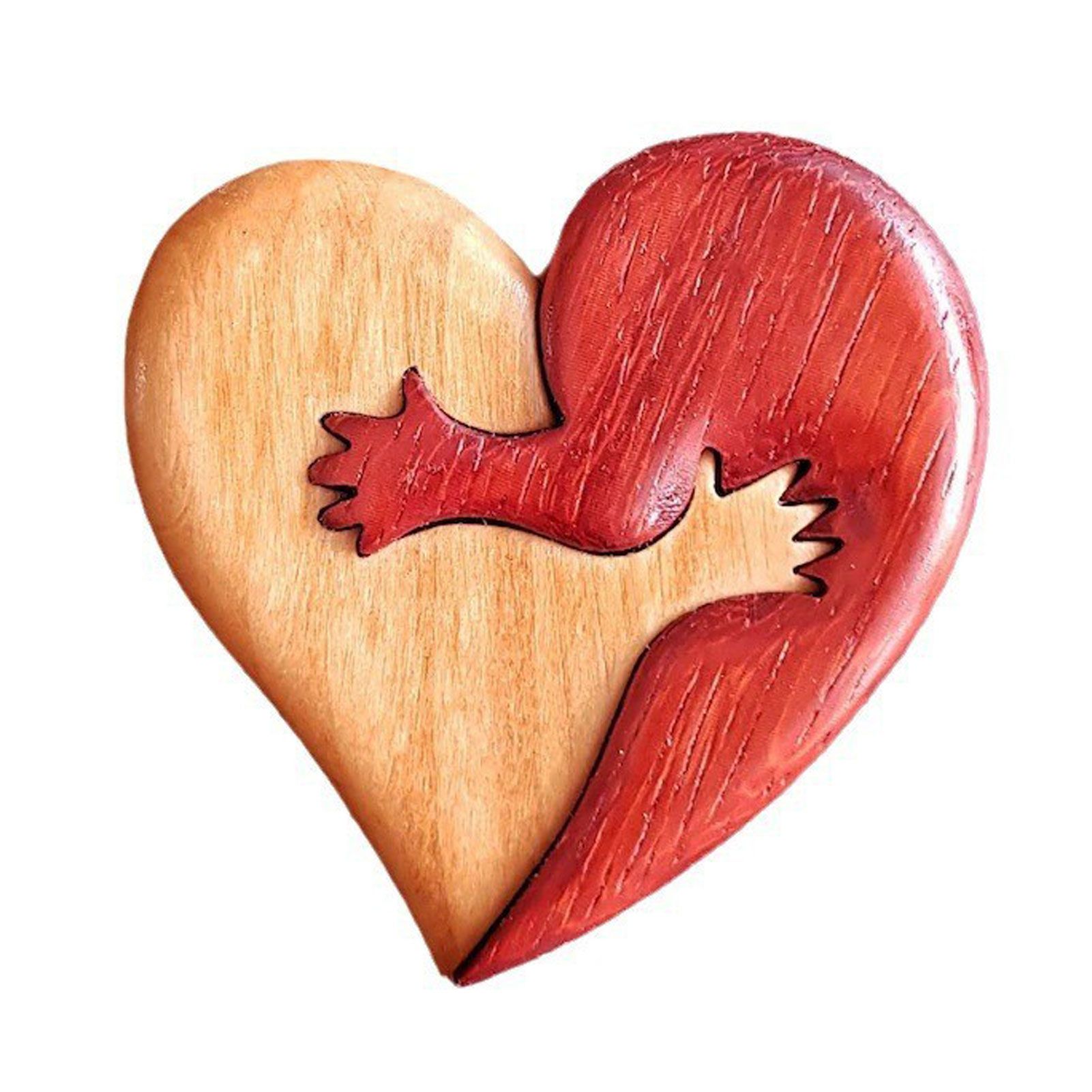 Wooden Heart Decorative Ornament Heart Shaped Craft Pendant Gift For Mother's Day Valentine's Day - Image 1