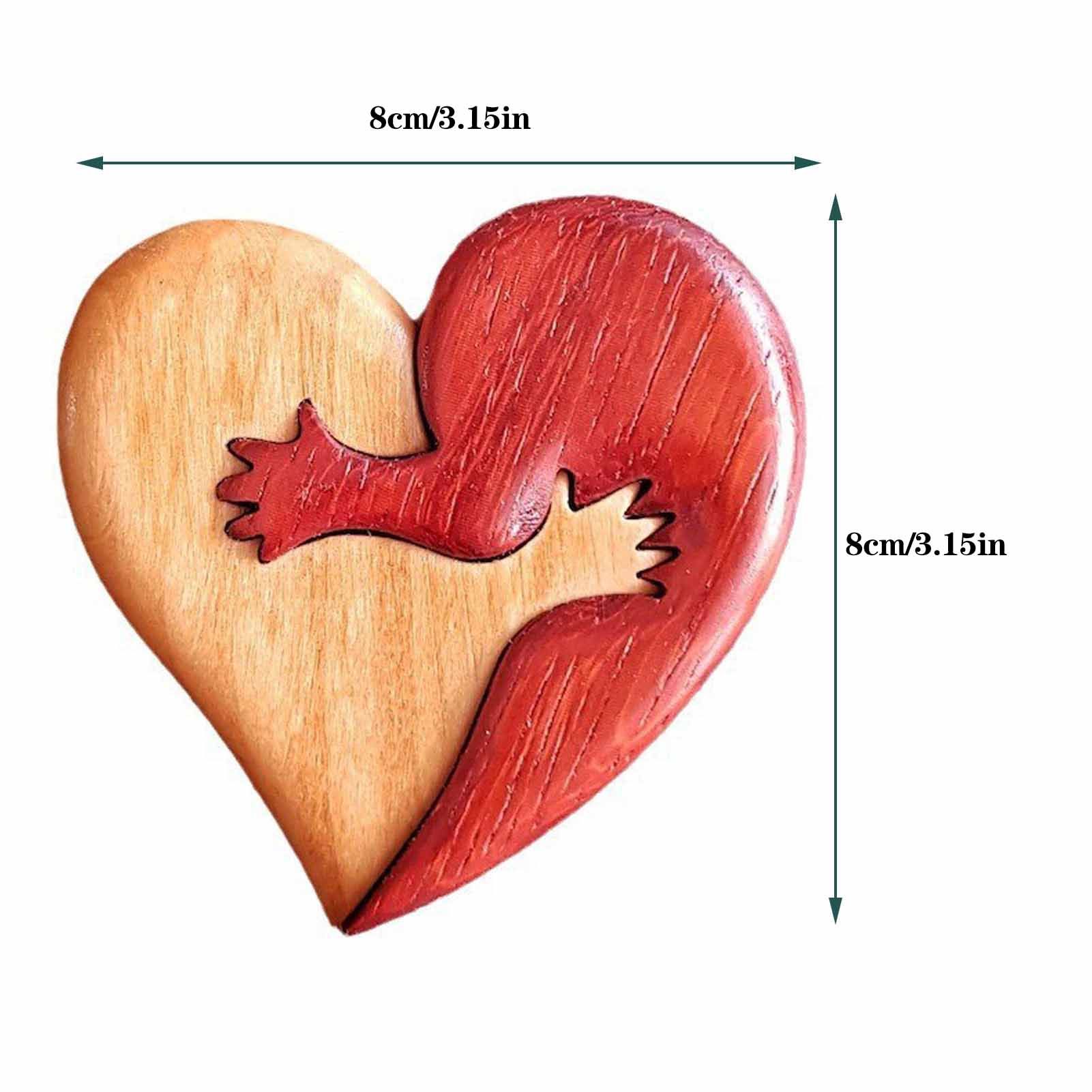 Wooden Heart Decorative Ornament Heart Shaped Craft Pendant Gift For Mother's Day Valentine's Day - Image 2