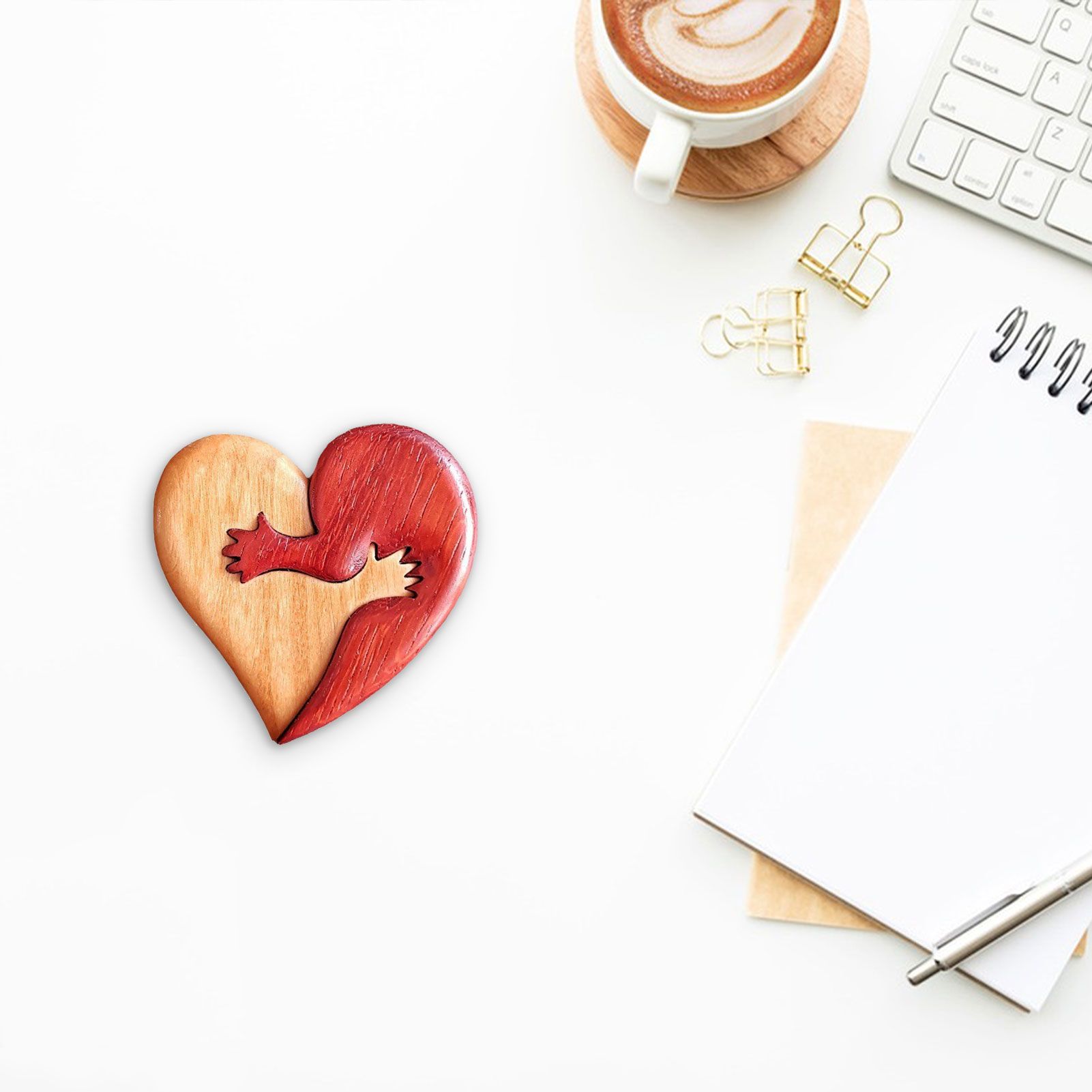 Wooden Heart Decorative Ornament Heart Shaped Craft Pendant Gift For Mother's Day Valentine's Day - Image 6