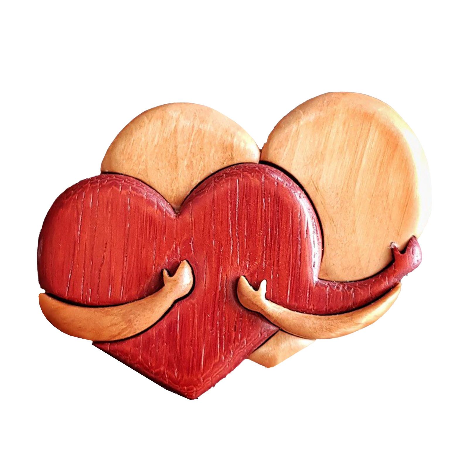 Wooden Heart Decorative Ornament Heart Shaped Craft Pendant Gift For Mother's Day Valentine's Day - Image 1