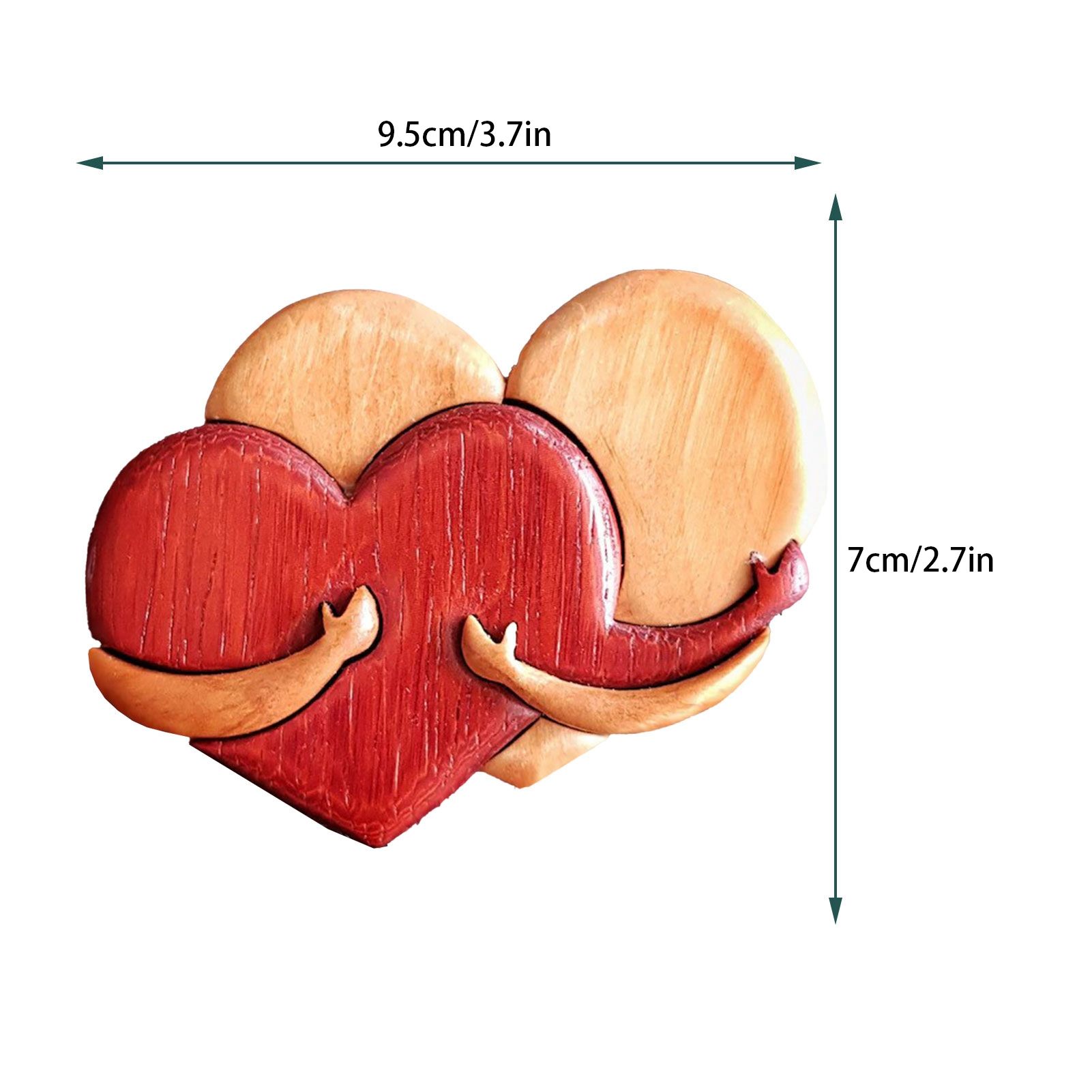 Wooden Heart Decorative Ornament Heart Shaped Craft Pendant Gift For Mother's Day Valentine's Day - Image 2