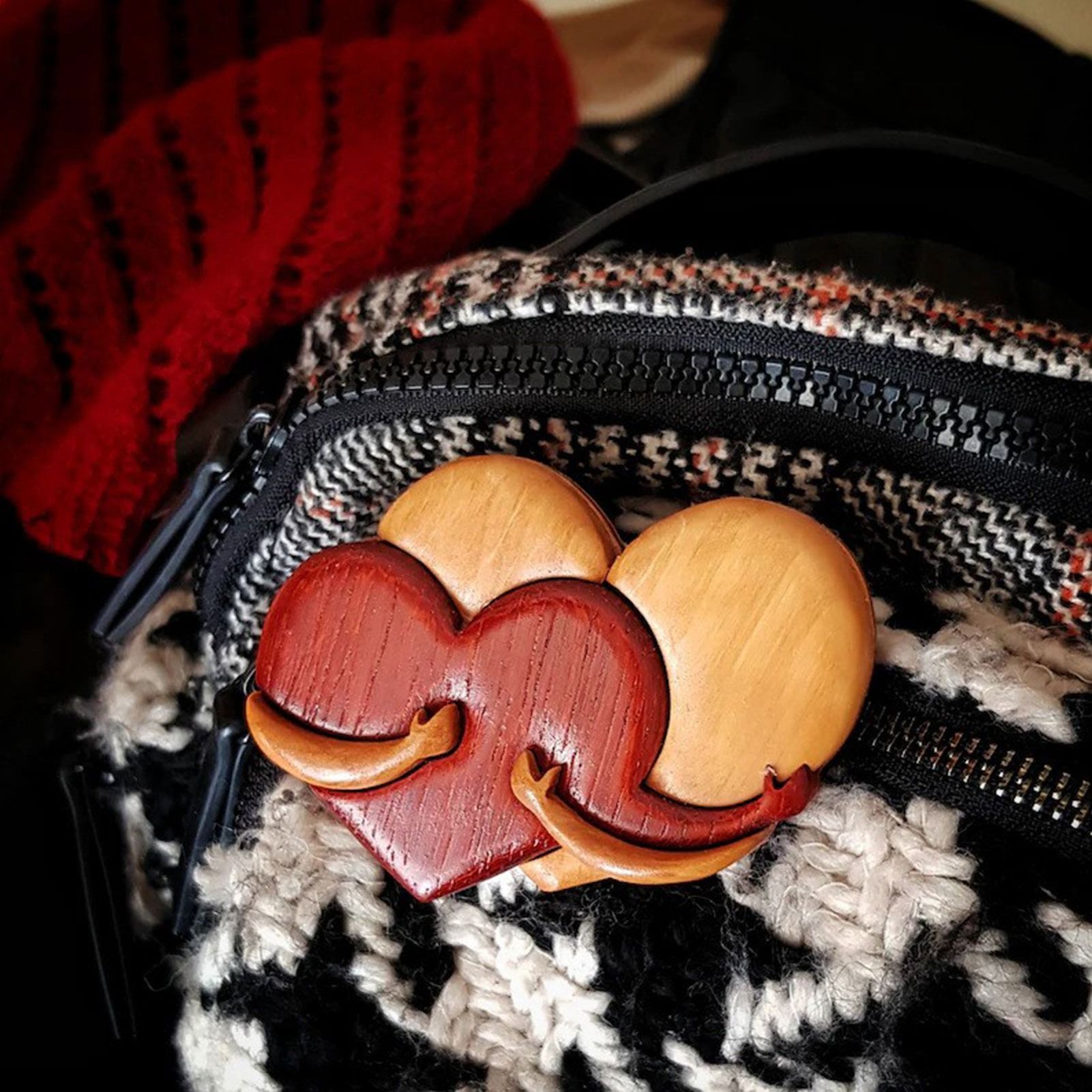 Wooden Heart Decorative Ornament Heart Shaped Craft Pendant Gift For Mother's Day Valentine's Day - Image 3