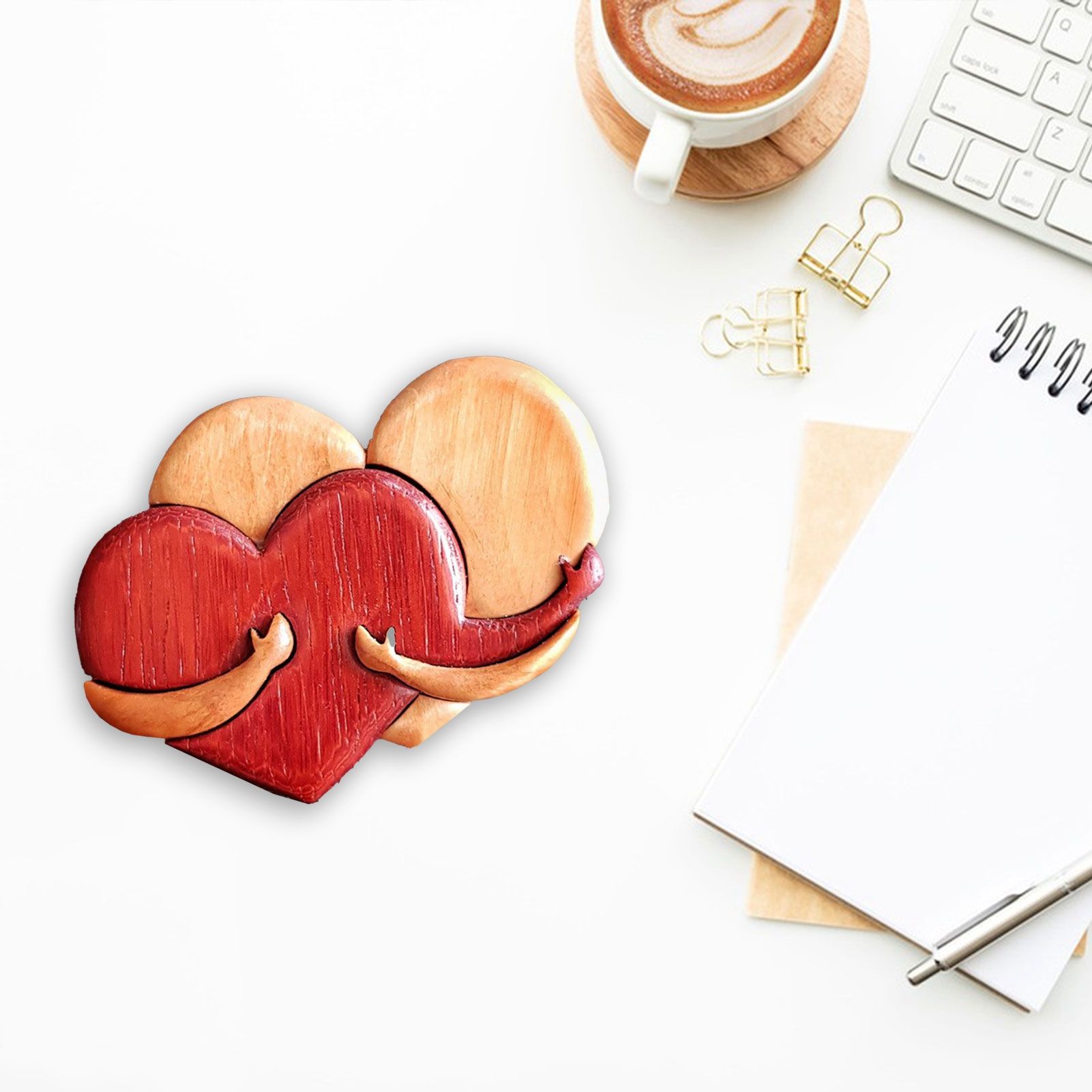 Wooden Heart Decorative Ornament Heart Shaped Craft Pendant Gift For Mother's Day Valentine's Day - Image 7
