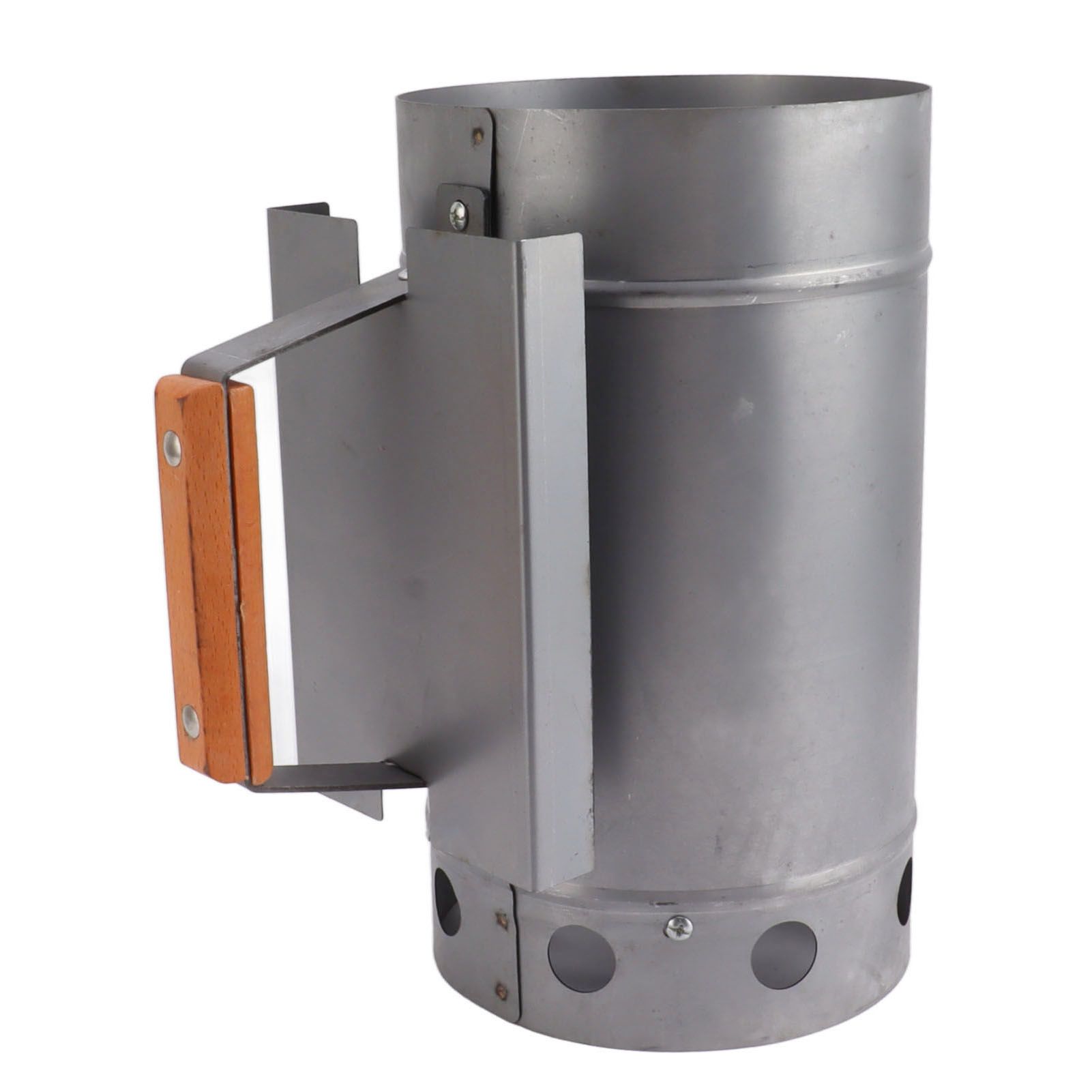 Grill Chimney Starter Wood Handle Compact Barbecue Chimney Starter for Outdoor Cooking Camping - Image 2