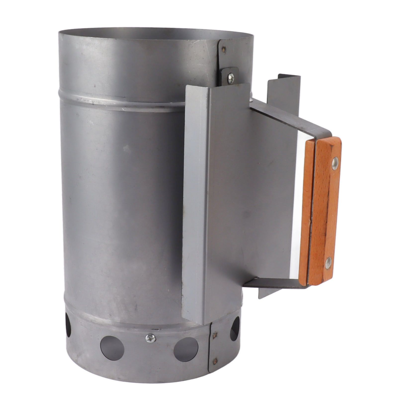 Grill Chimney Starter Wood Handle Compact Barbecue Chimney Starter for Outdoor Cooking Camping - Image 3