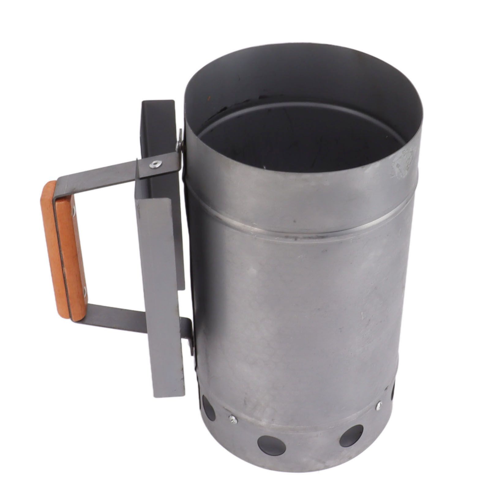 Grill Chimney Starter Wood Handle Compact Barbecue Chimney Starter for Outdoor Cooking Camping - Image 4