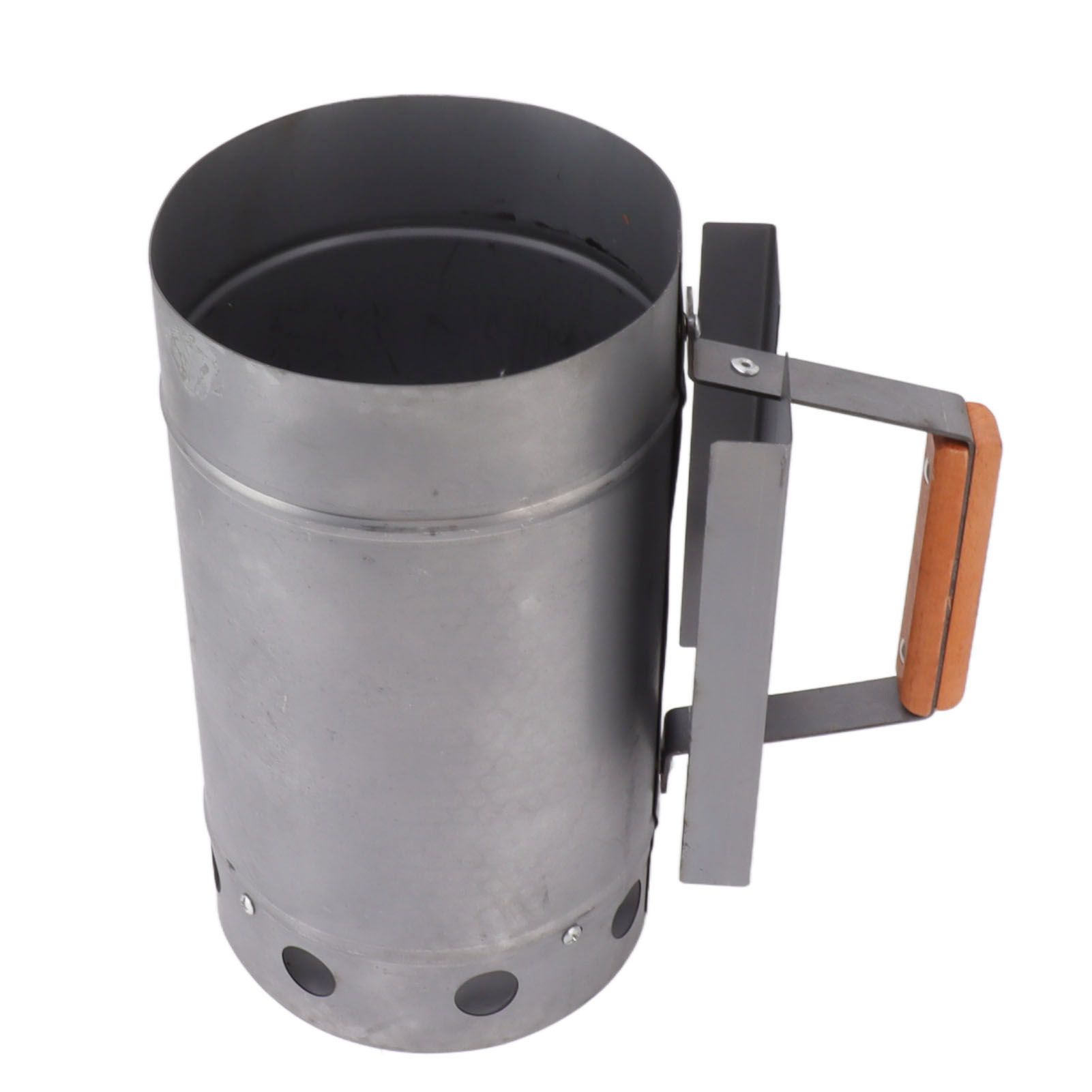 Grill Chimney Starter Wood Handle Compact Barbecue Chimney Starter for Outdoor Cooking Camping - Image 5
