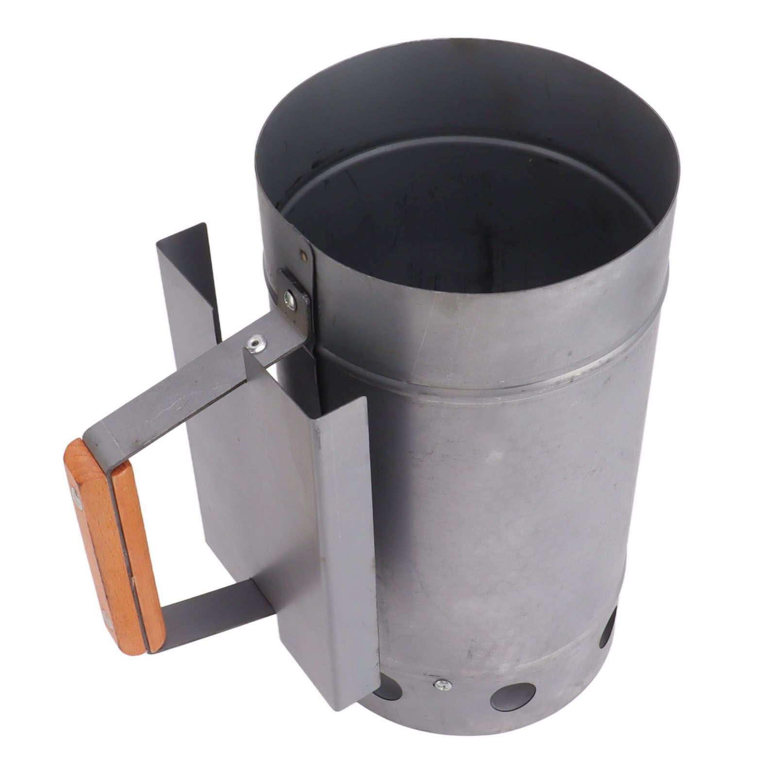 Grill Chimney Starter Wood Handle Compact Barbecue Chimney Starter for Outdoor Cooking Camping - Image 6