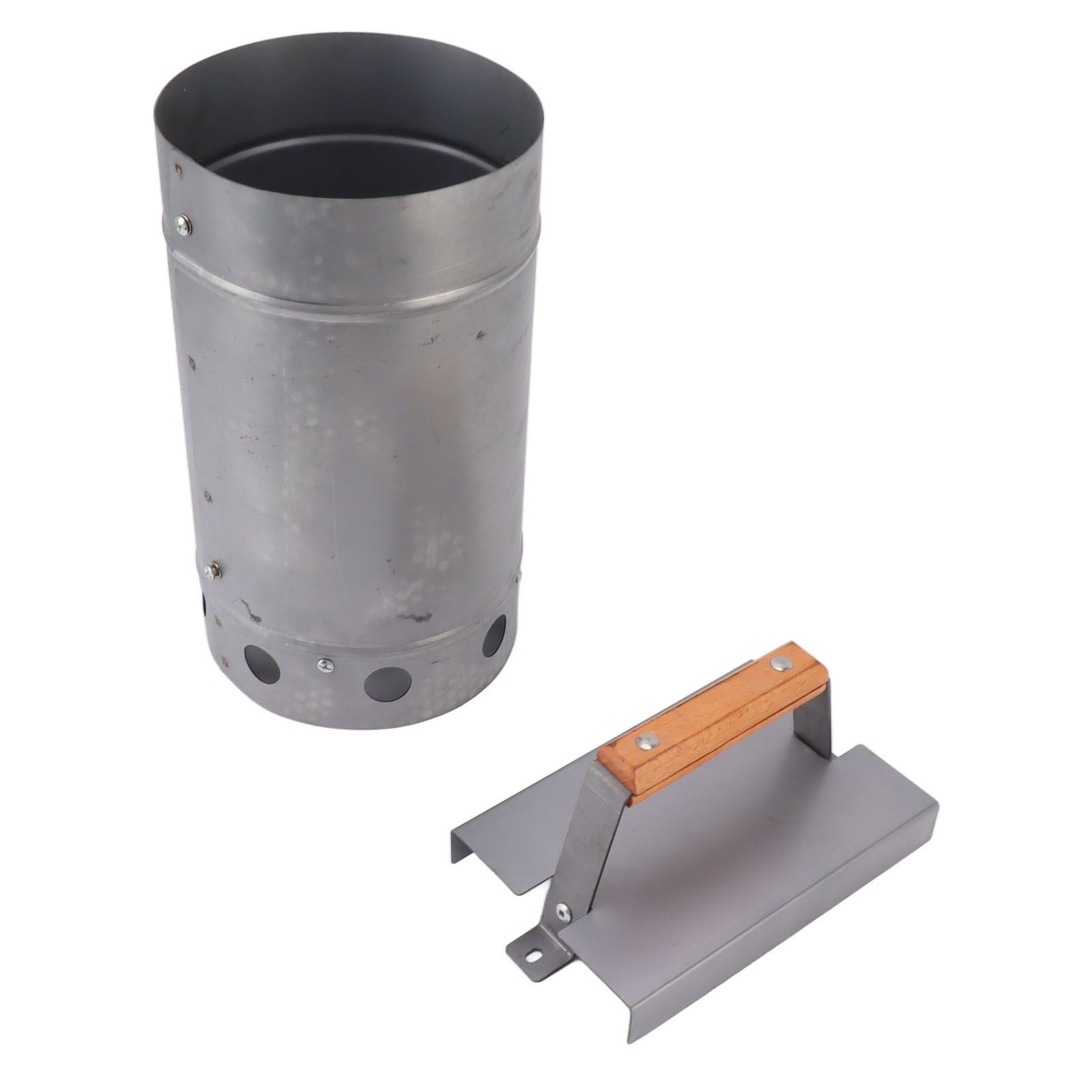 Grill Chimney Starter Wood Handle Compact Barbecue Chimney Starter for Outdoor Cooking Camping - Image 8