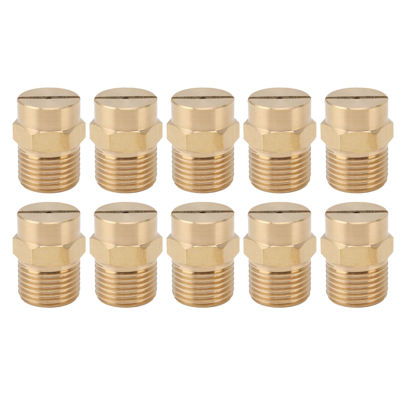 10PCS Directional Slot Nozzle Brass Cooling Misting Rustproof Heat Resistant Water Hose Nozzle for Lawns Vegetable Gardens 4 Point Thread - Image 1