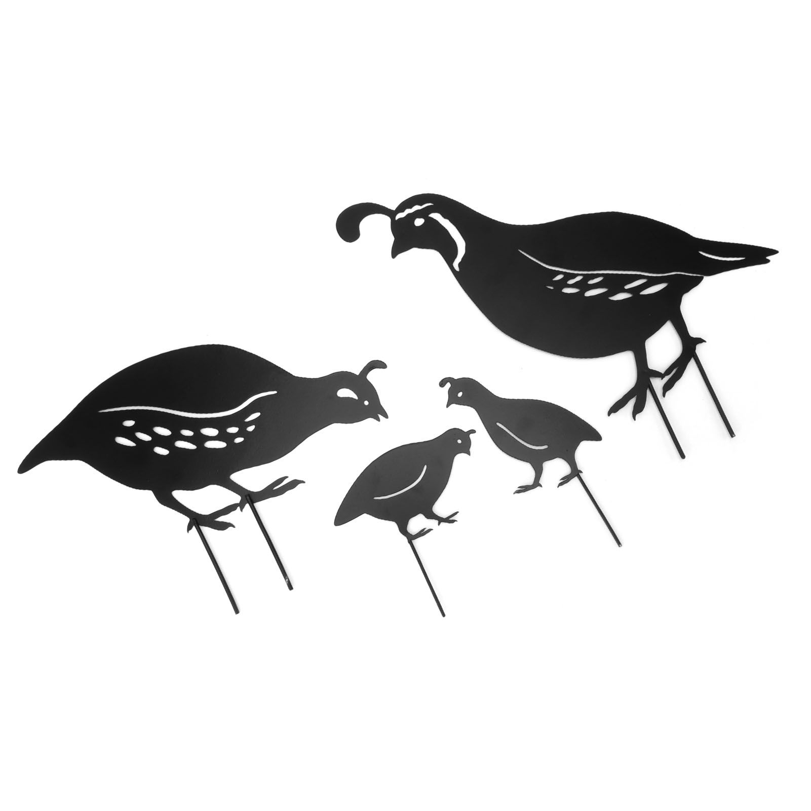 4pcs Outdoor Quail Family Yard Decor Innovative Iron Art Hand Crafted Metal Quail Stake Statue for Outdoor Garden Yard - Image 6