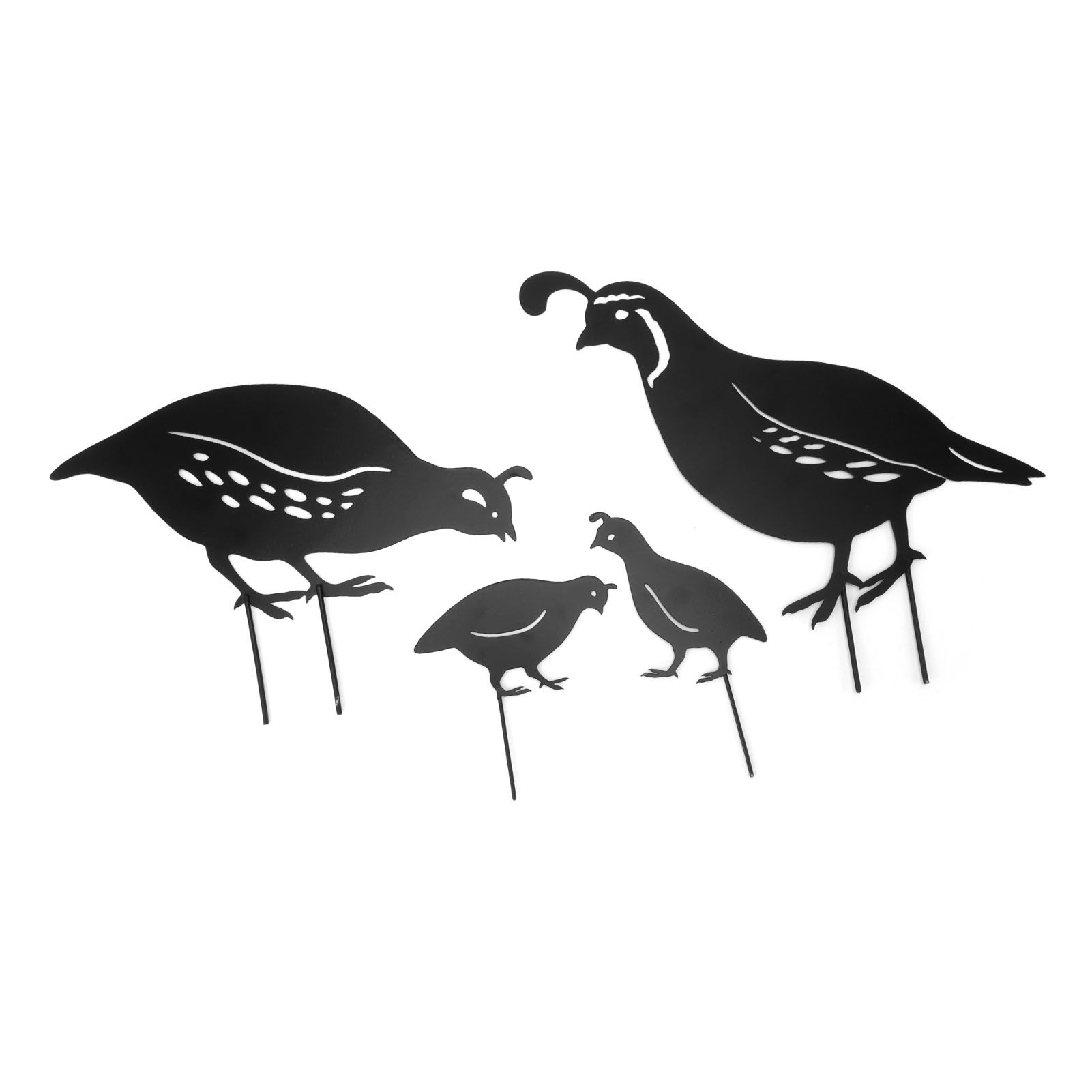 4pcs Outdoor Quail Family Yard Decor Innovative Iron Art Hand Crafted Metal Quail Stake Statue for Outdoor Garden Yard - Image 7