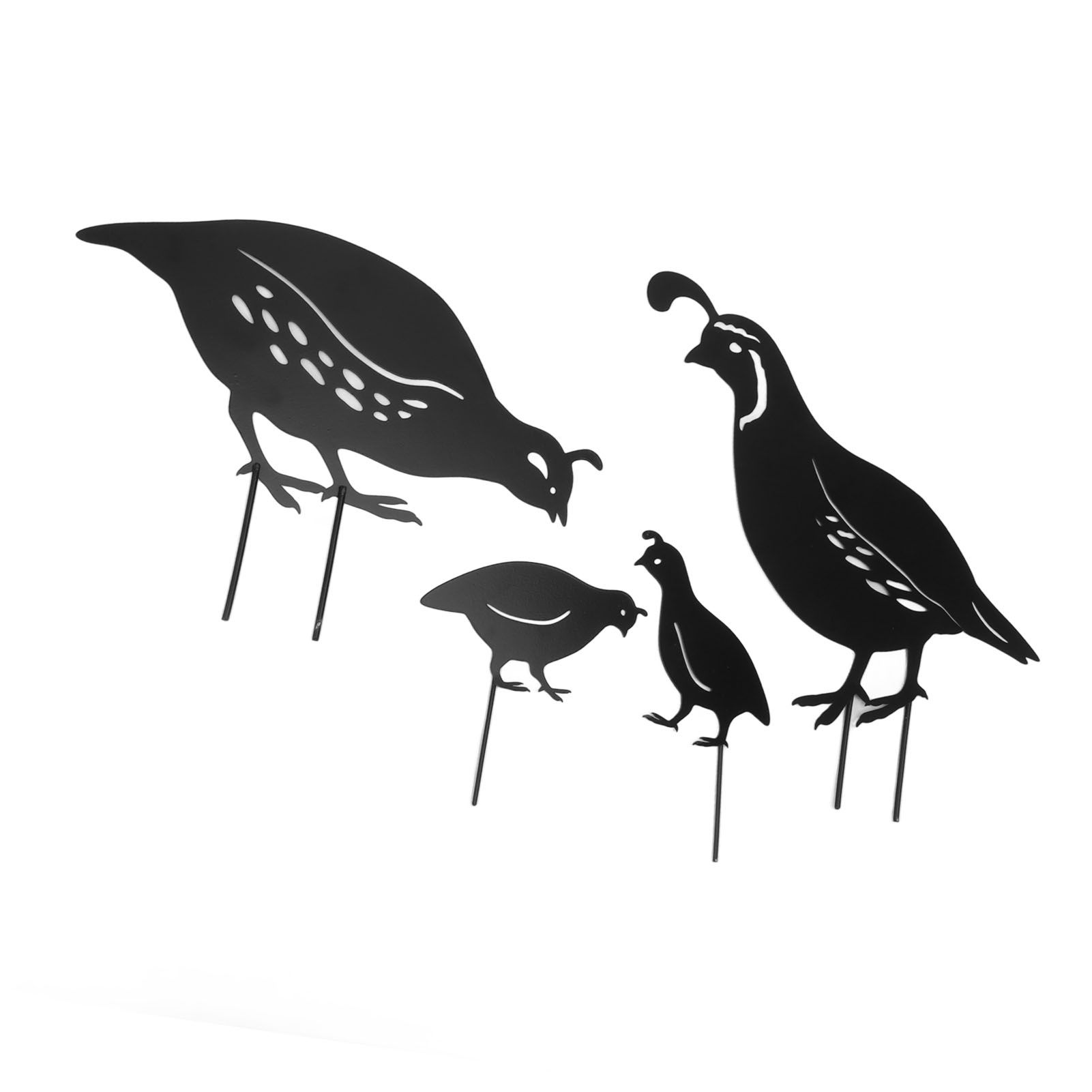 4pcs Outdoor Quail Family Yard Decor Innovative Iron Art Hand Crafted Metal Quail Stake Statue for Outdoor Garden Yard - Image 8