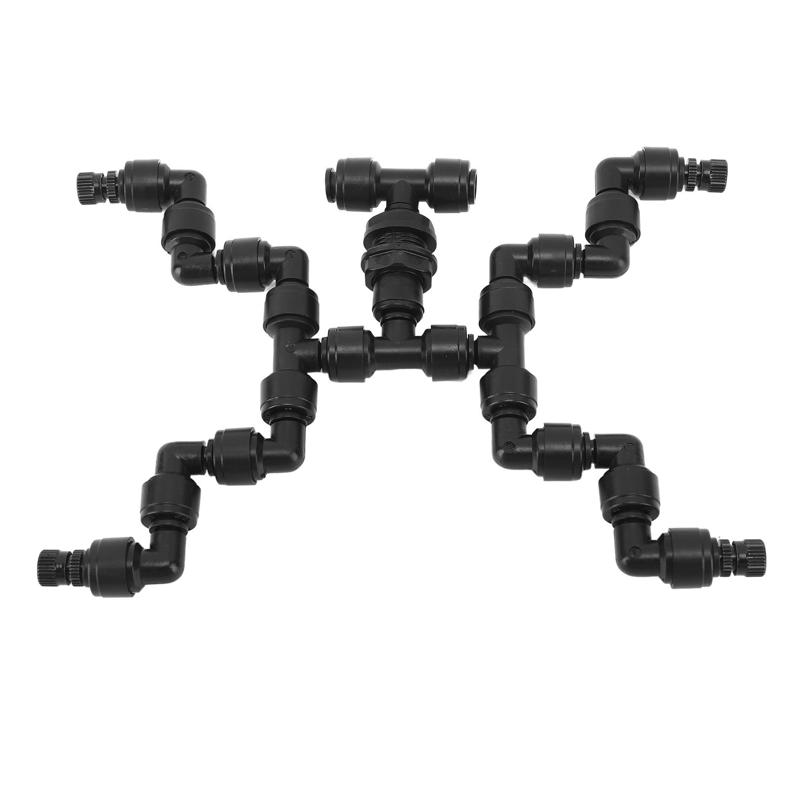 Adjustable Mist Cooling System Nozzle 360 Degree Pets Reptiles Greenhouse Rainforest Mist Maker Fogger 4 Heads Black - Image 1