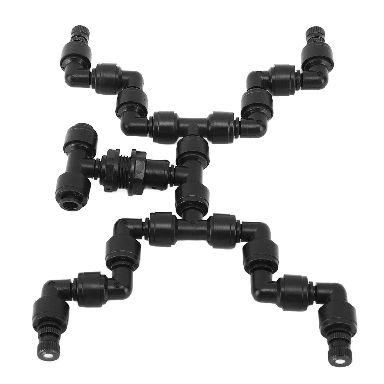 Adjustable Mist Cooling System Nozzle 360 Degree Pets Reptiles Greenhouse Rainforest Mist Maker Fogger 4 Heads Black - Image 2