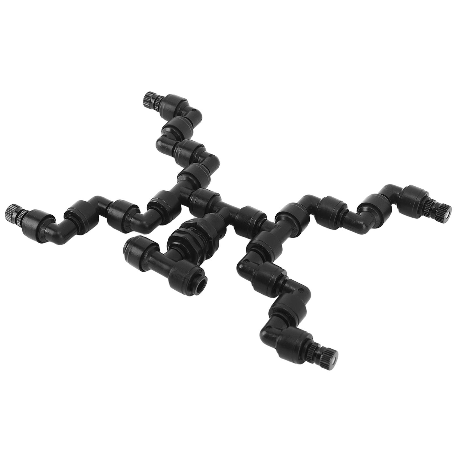 Adjustable Mist Cooling System Nozzle 360 Degree Pets Reptiles Greenhouse Rainforest Mist Maker Fogger 4 Heads Black - Image 3