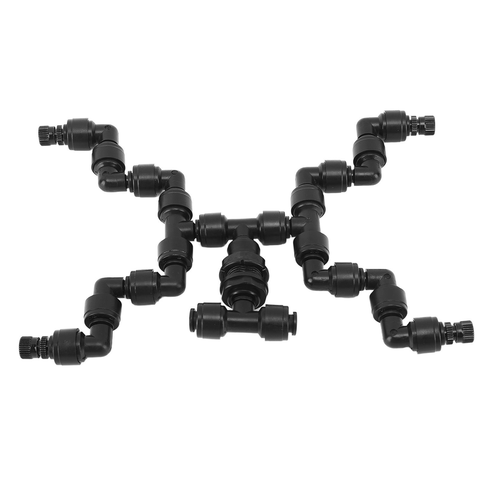 Adjustable Mist Cooling System Nozzle 360 Degree Pets Reptiles Greenhouse Rainforest Mist Maker Fogger 4 Heads Black - Image 5