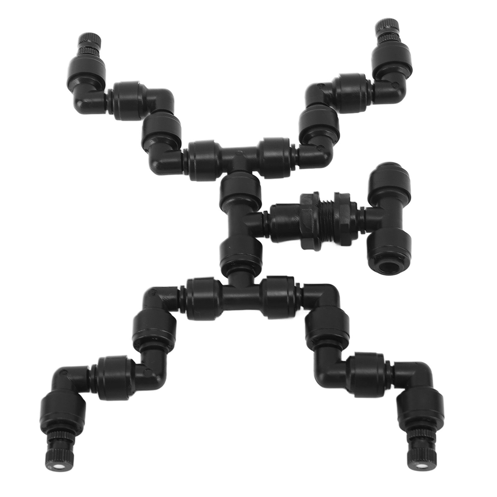 Adjustable Mist Cooling System Nozzle 360 Degree Pets Reptiles Greenhouse Rainforest Mist Maker Fogger 4 Heads Black - Image 6