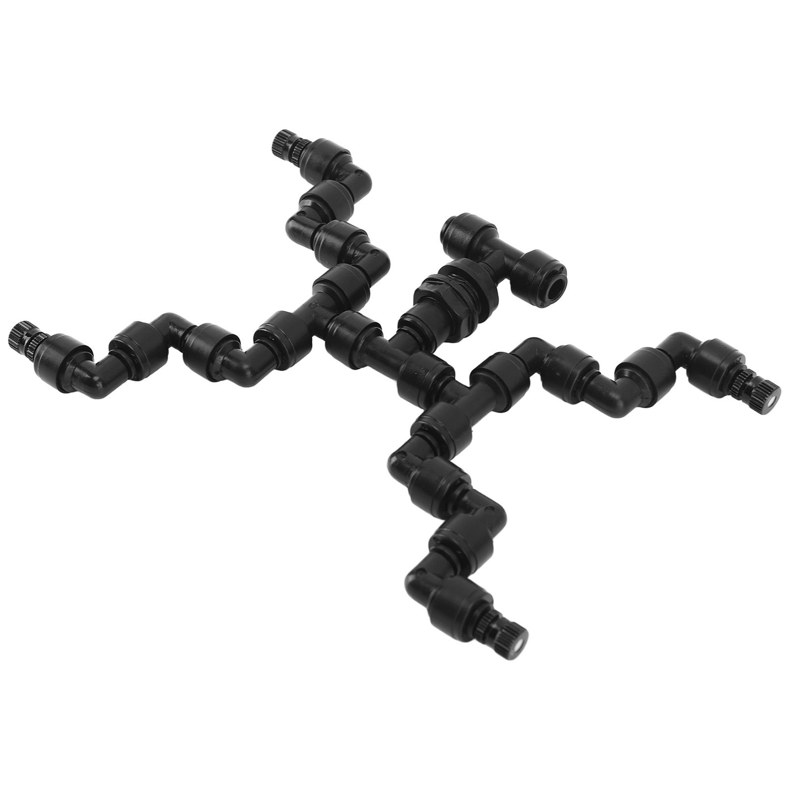 Adjustable Mist Cooling System Nozzle 360 Degree Pets Reptiles Greenhouse Rainforest Mist Maker Fogger 4 Heads Black - Image 7