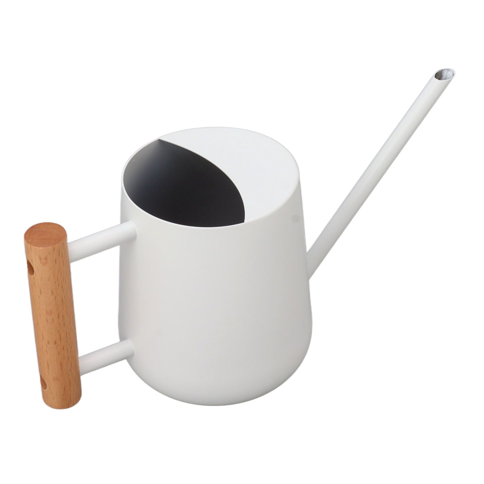 Watering Can 900ml Stainless Steel Long Spout Wooden Handle Elegant Flower Watering Pot for Garden Family Outdoor White - Image 2