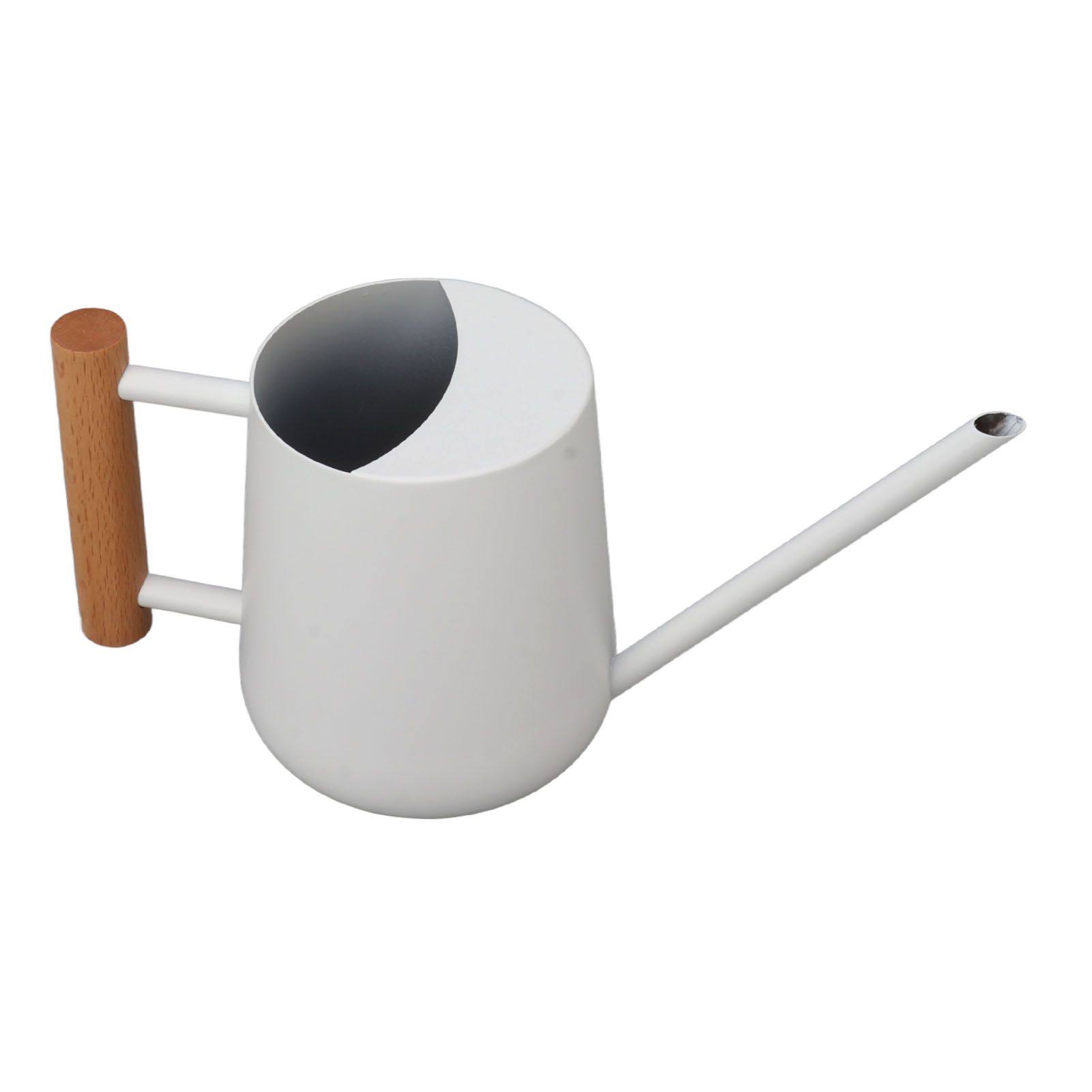 Watering Can 900ml Stainless Steel Long Spout Wooden Handle Elegant Flower Watering Pot for Garden Family Outdoor White - Image 3