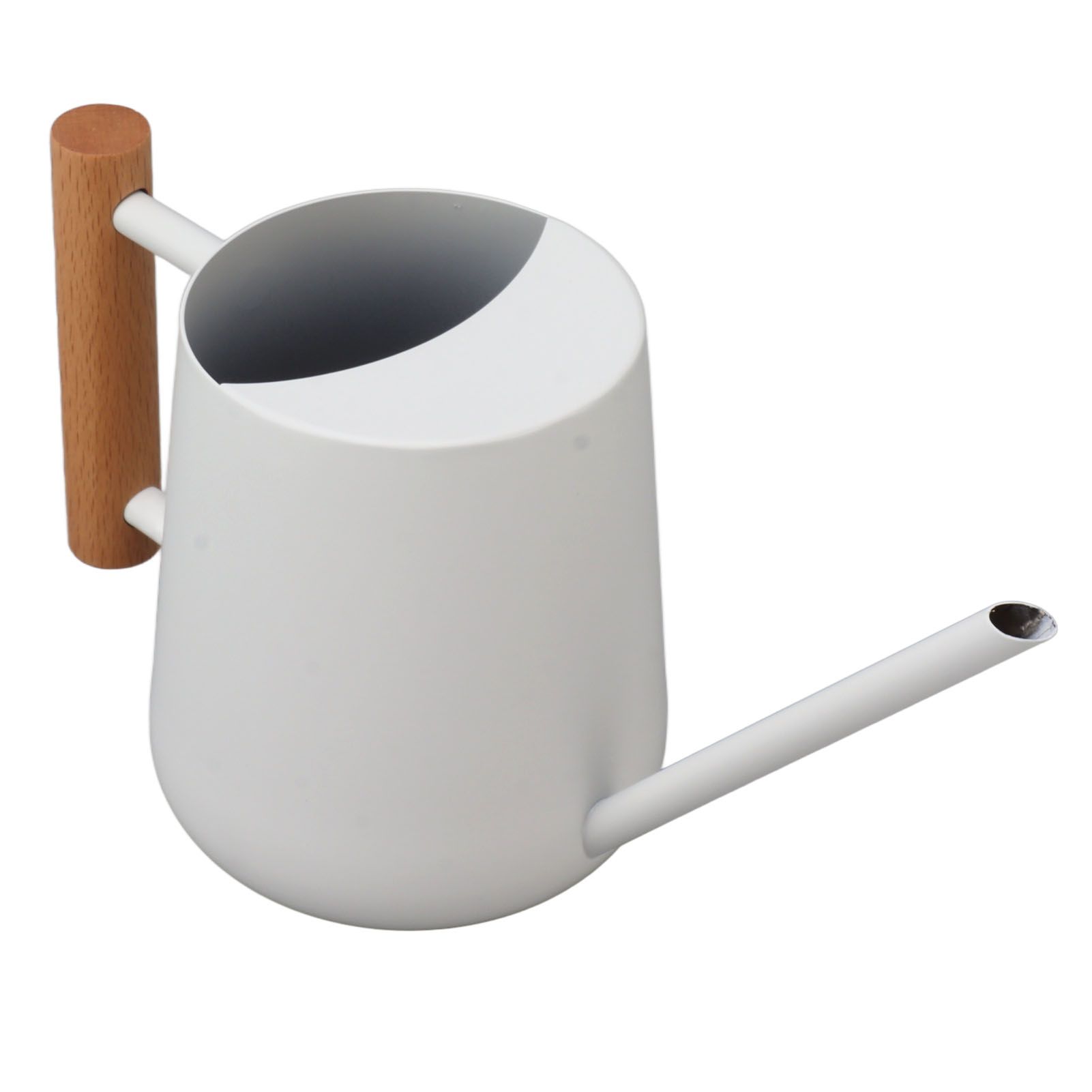 Watering Can 900ml Stainless Steel Long Spout Wooden Handle Elegant Flower Watering Pot for Garden Family Outdoor White - Image 4