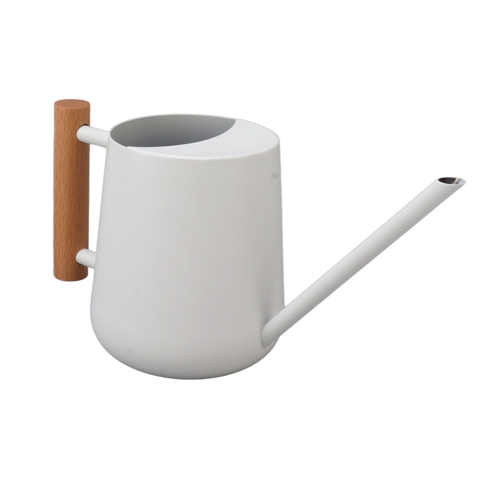 Watering Can 900ml Stainless Steel Long Spout Wooden Handle Elegant Flower Watering Pot for Garden Family Outdoor White - Image 5