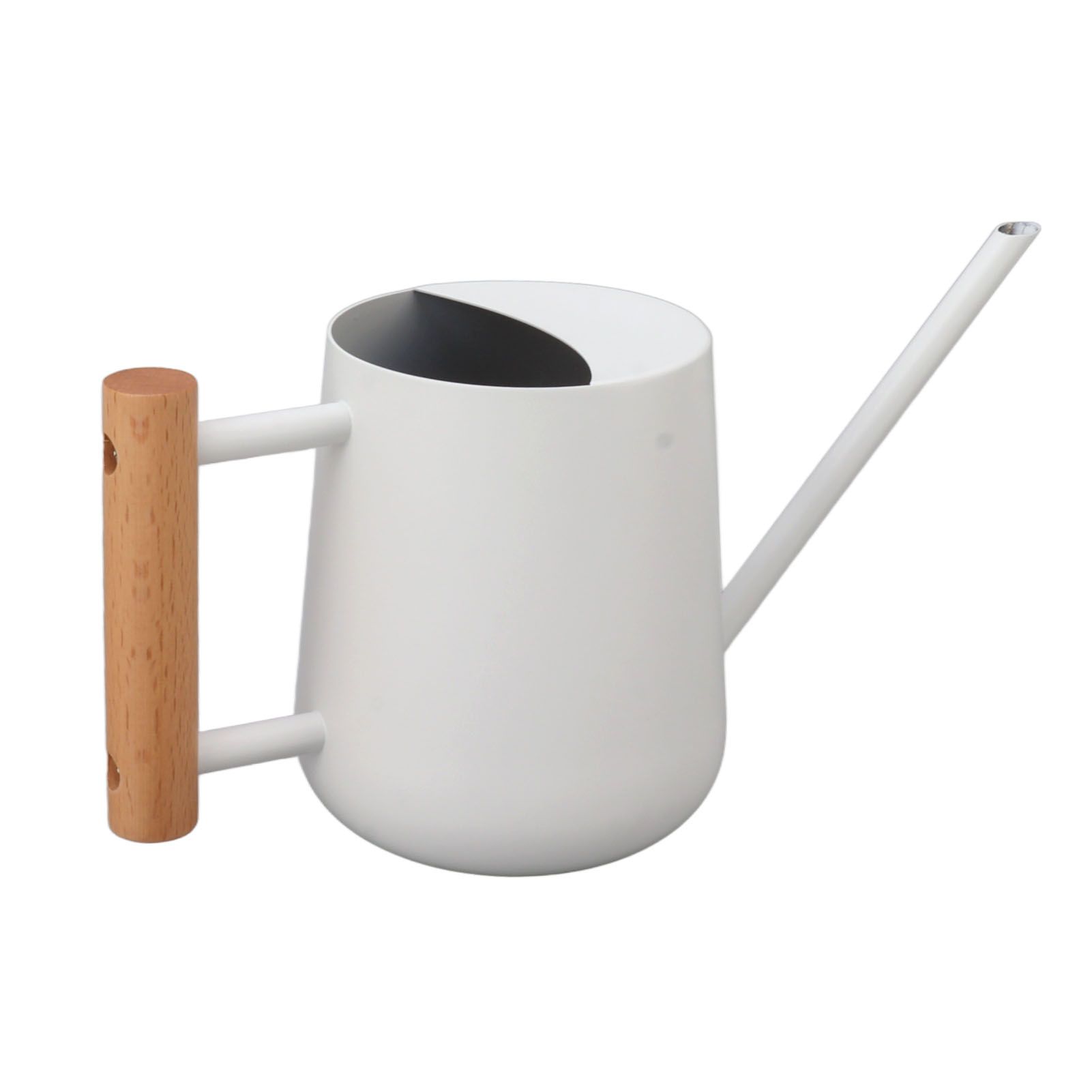 Watering Can 900ml Stainless Steel Long Spout Wooden Handle Elegant Flower Watering Pot for Garden Family Outdoor White - Image 6