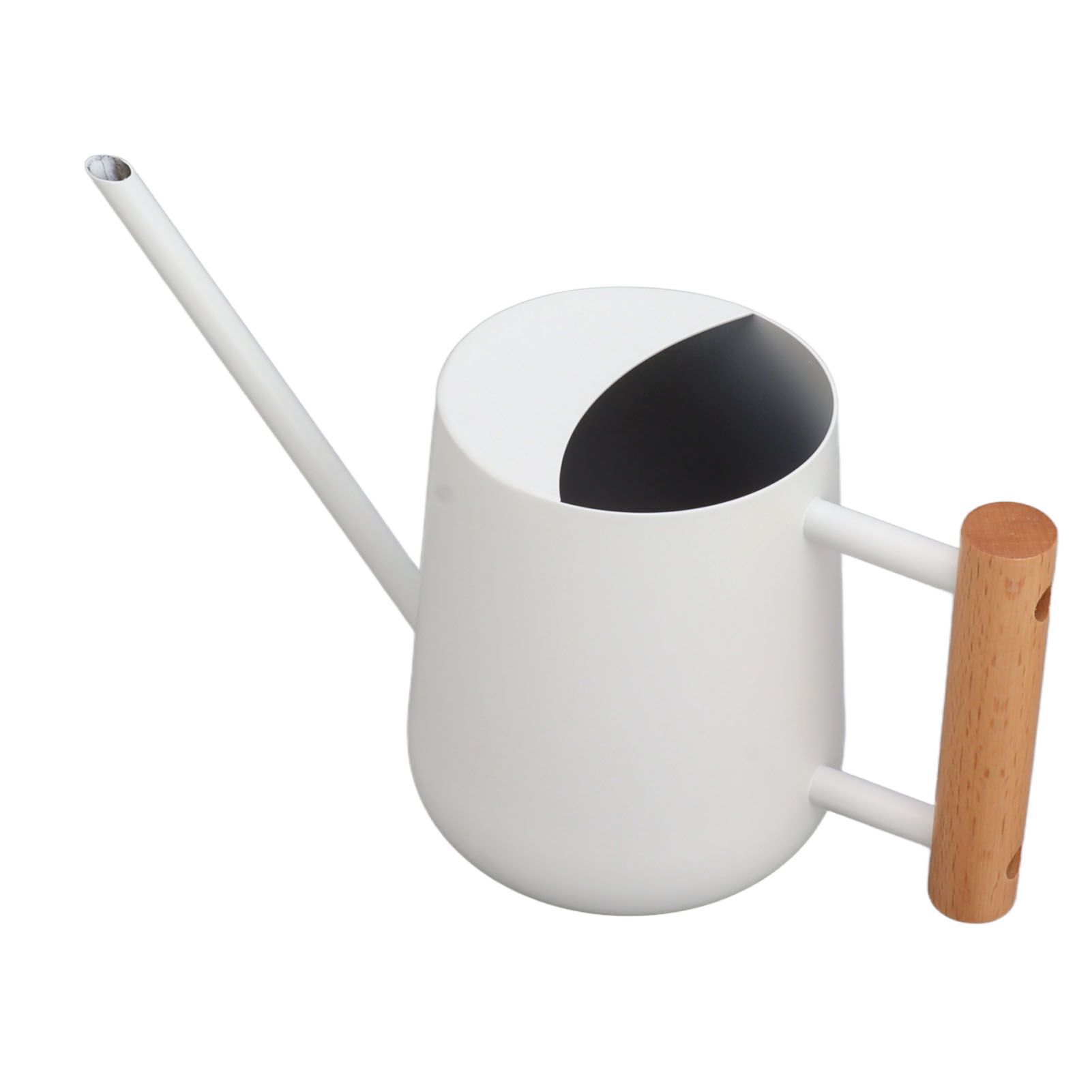Watering Can 900ml Stainless Steel Long Spout Wooden Handle Elegant Flower Watering Pot for Garden Family Outdoor White - Image 8