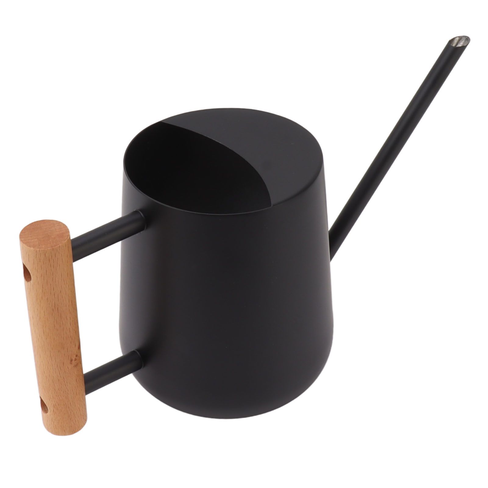 Watering Can 900ml Stainless Steel Long Spout Wooden Handle Elegant Flower Watering Pot for Garden Family Outdoor Black - Image 3