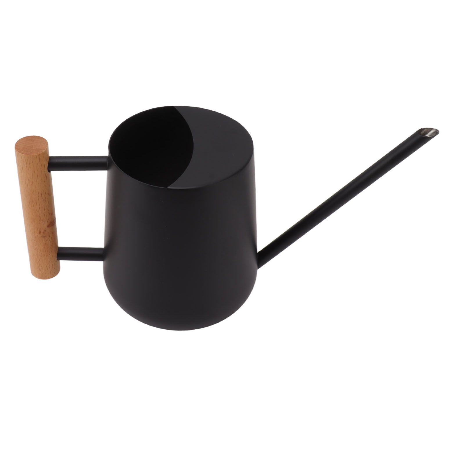 Watering Can 900ml Stainless Steel Long Spout Wooden Handle Elegant Flower Watering Pot for Garden Family Outdoor Black - Image 4