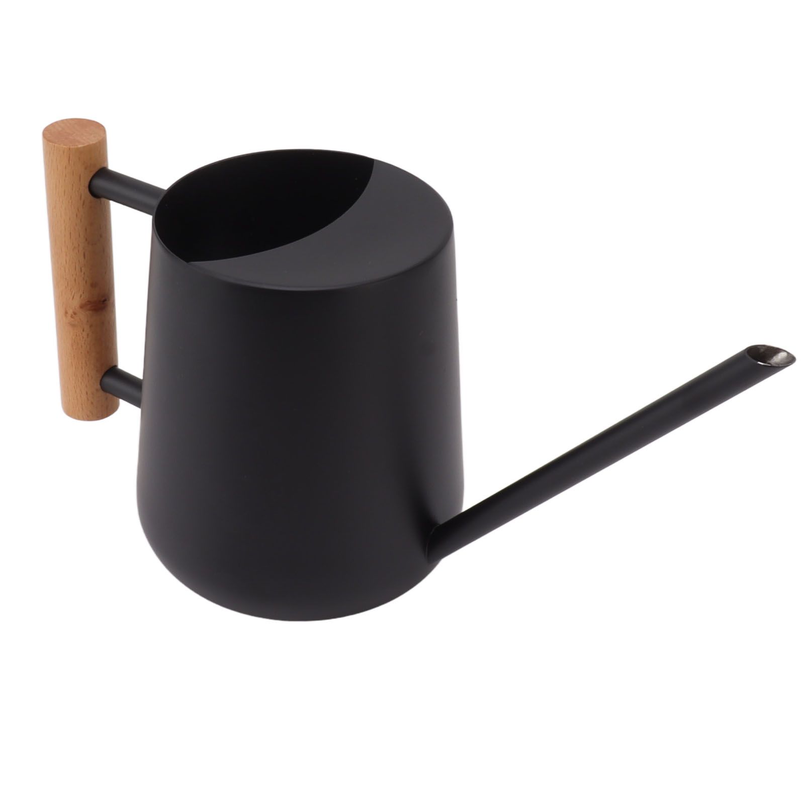 Watering Can 900ml Stainless Steel Long Spout Wooden Handle Elegant Flower Watering Pot for Garden Family Outdoor Black - Image 5