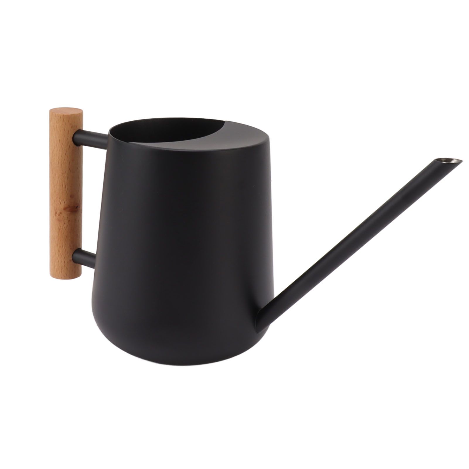 Watering Can 900ml Stainless Steel Long Spout Wooden Handle Elegant Flower Watering Pot for Garden Family Outdoor Black - Image 6