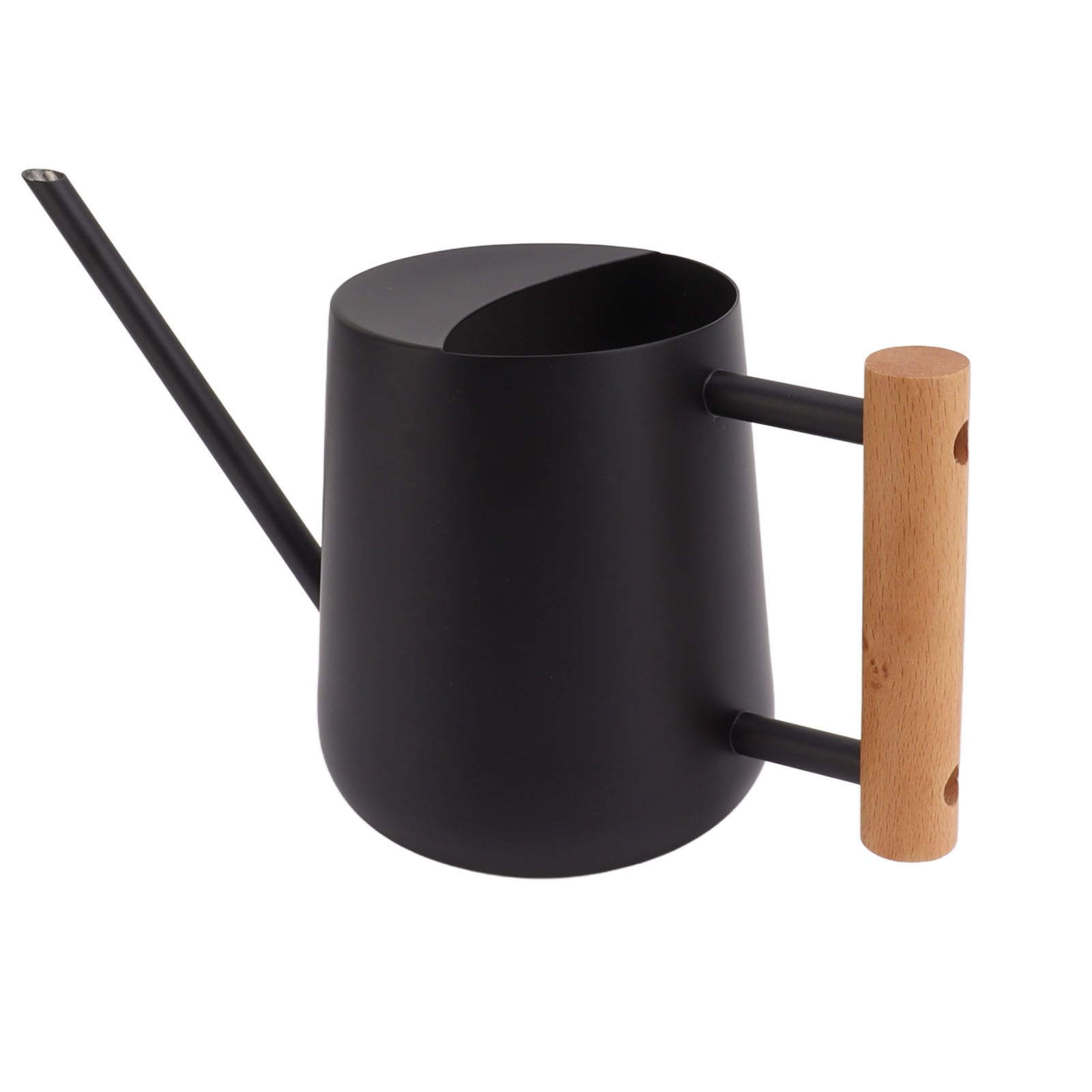 Watering Can 900ml Stainless Steel Long Spout Wooden Handle Elegant Flower Watering Pot for Garden Family Outdoor Black - Image 8