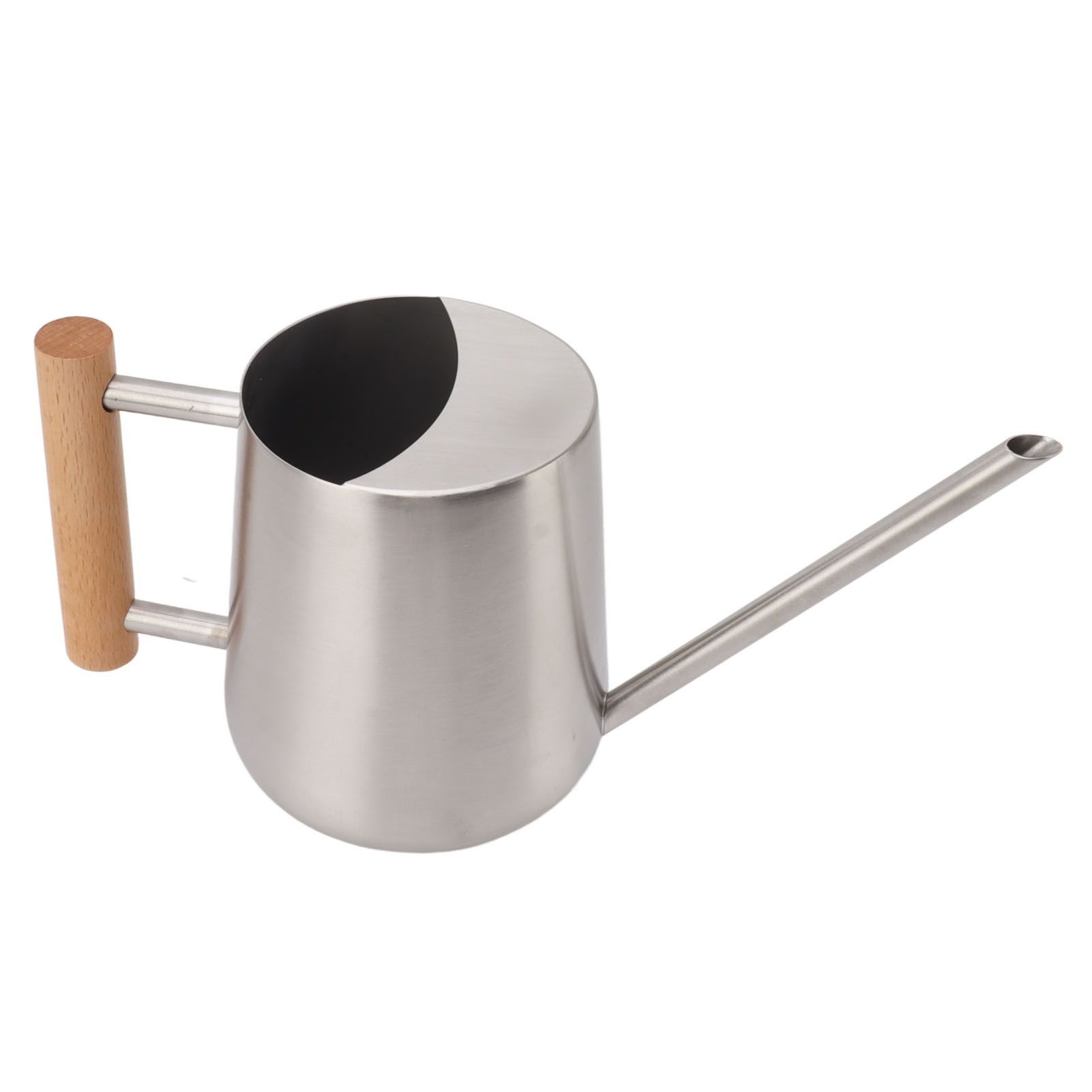 Watering Can 900ml Stainless Steel Long Spout Wooden Handle Elegant Flower Watering Pot for Garden Family Outdoor Silver Color - Image 4