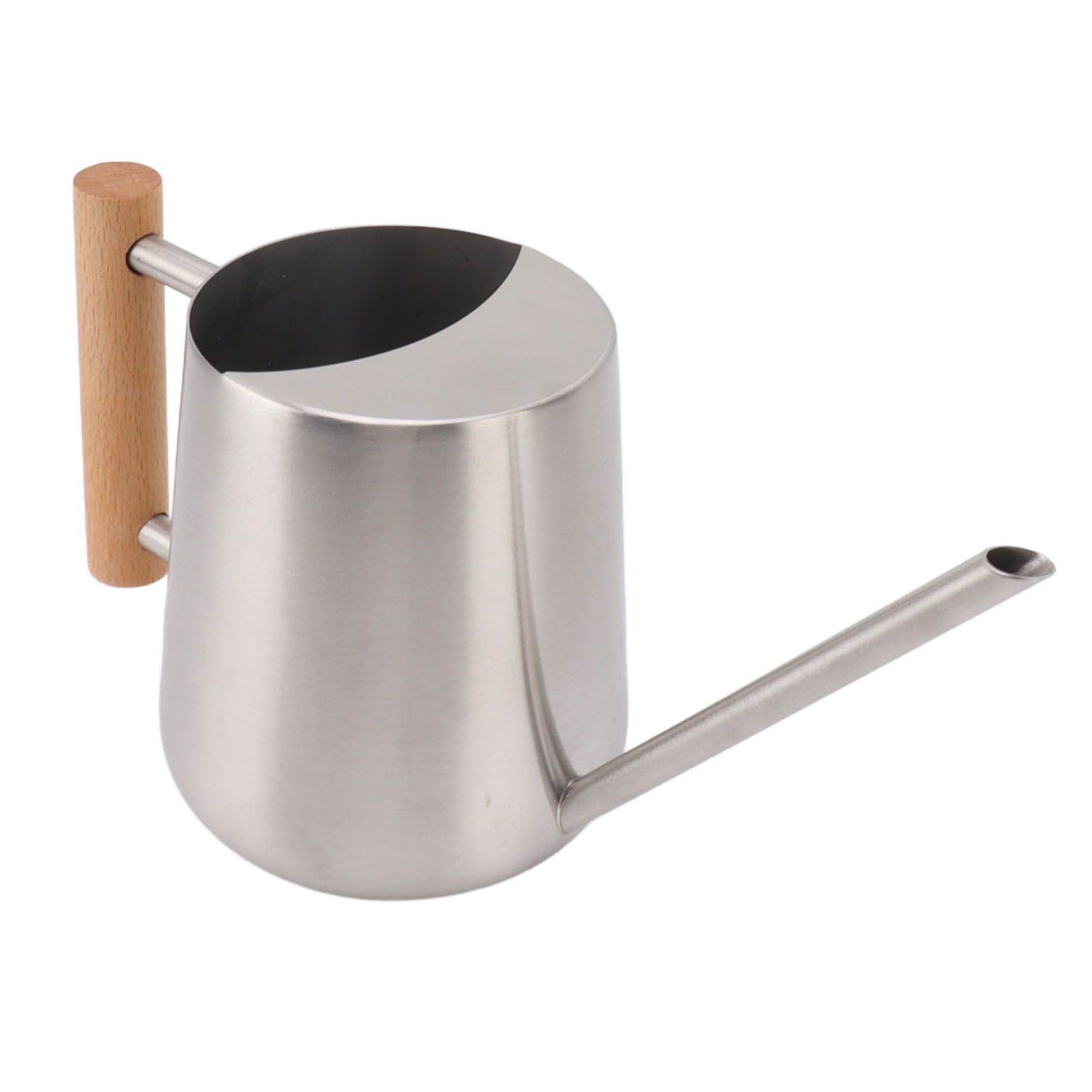 Watering Can 900ml Stainless Steel Long Spout Wooden Handle Elegant Flower Watering Pot for Garden Family Outdoor Silver Color - Image 5