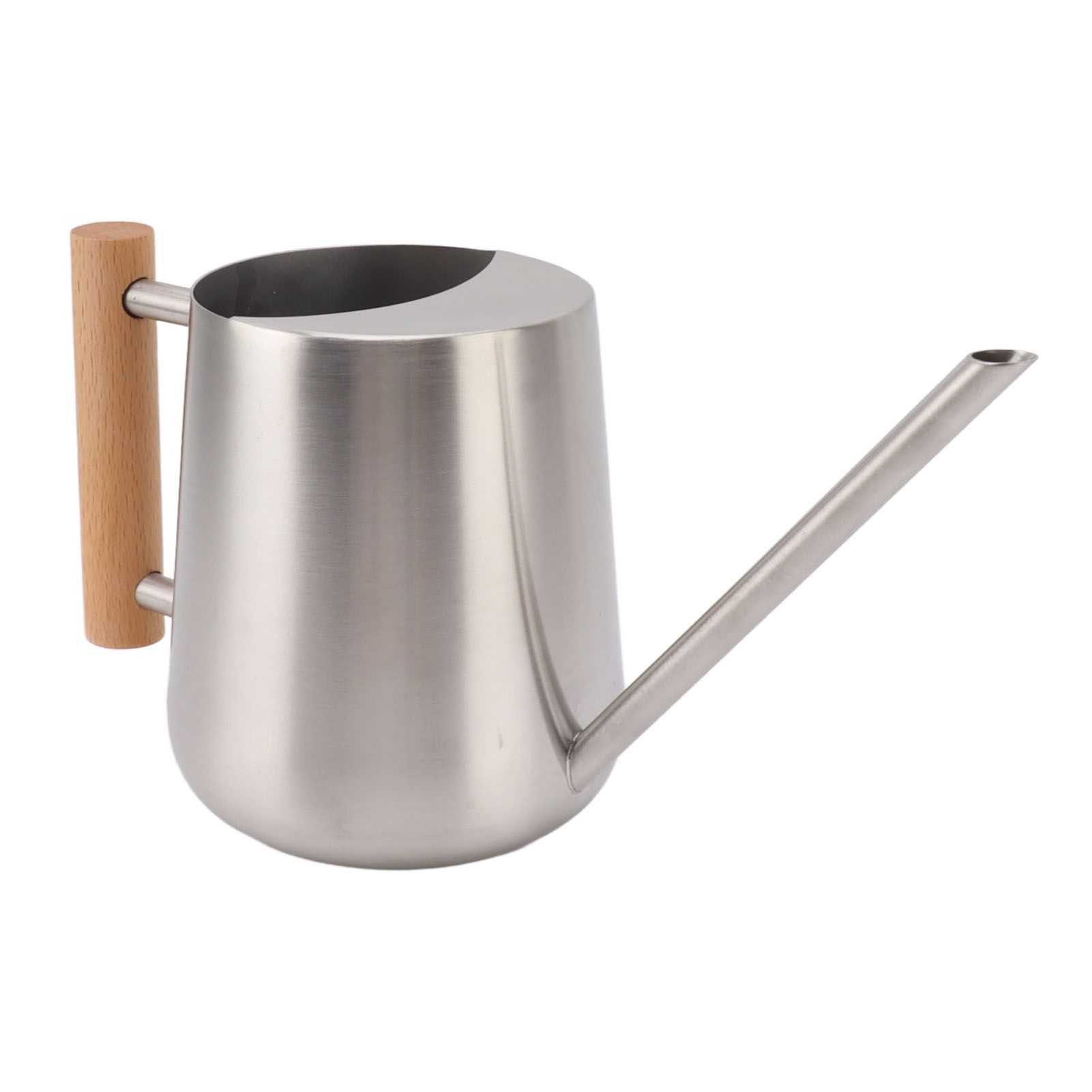 Watering Can 900ml Stainless Steel Long Spout Wooden Handle Elegant Flower Watering Pot for Garden Family Outdoor Silver Color - Image 6