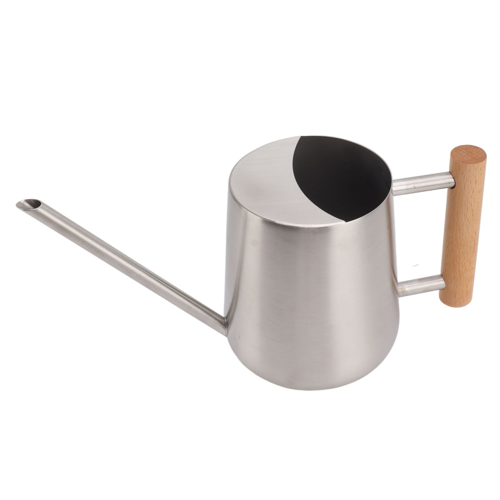 Watering Can 900ml Stainless Steel Long Spout Wooden Handle Elegant Flower Watering Pot for Garden Family Outdoor Silver Color - Image 7