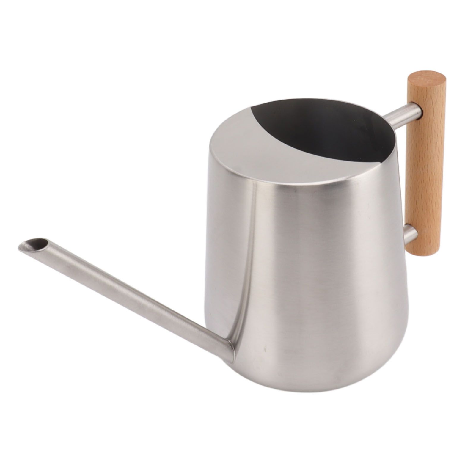 Watering Can 900ml Stainless Steel Long Spout Wooden Handle Elegant Flower Watering Pot for Garden Family Outdoor Silver Color - Image 8
